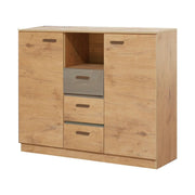 Comoda EFFECT, stejar lancelot/gri, PAL, 130x42x105 cm