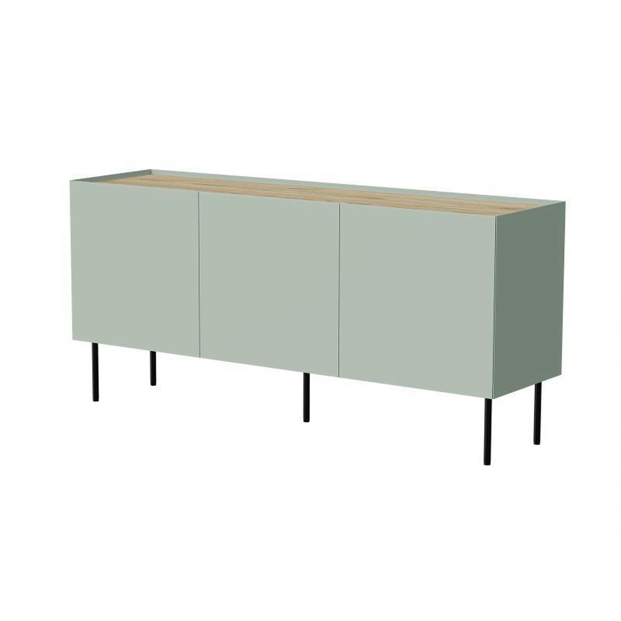 Comoda FELLINI, verde olive/stejar, 150x40x70 cm