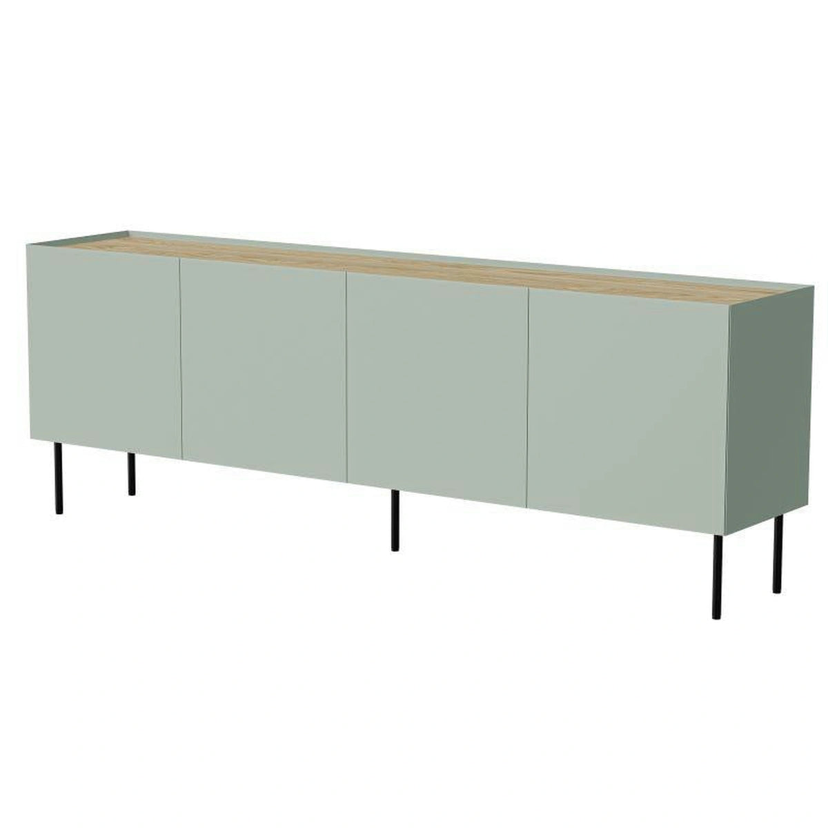 Comoda FELLINI, verde olive/stejar, 200x40x70 cm