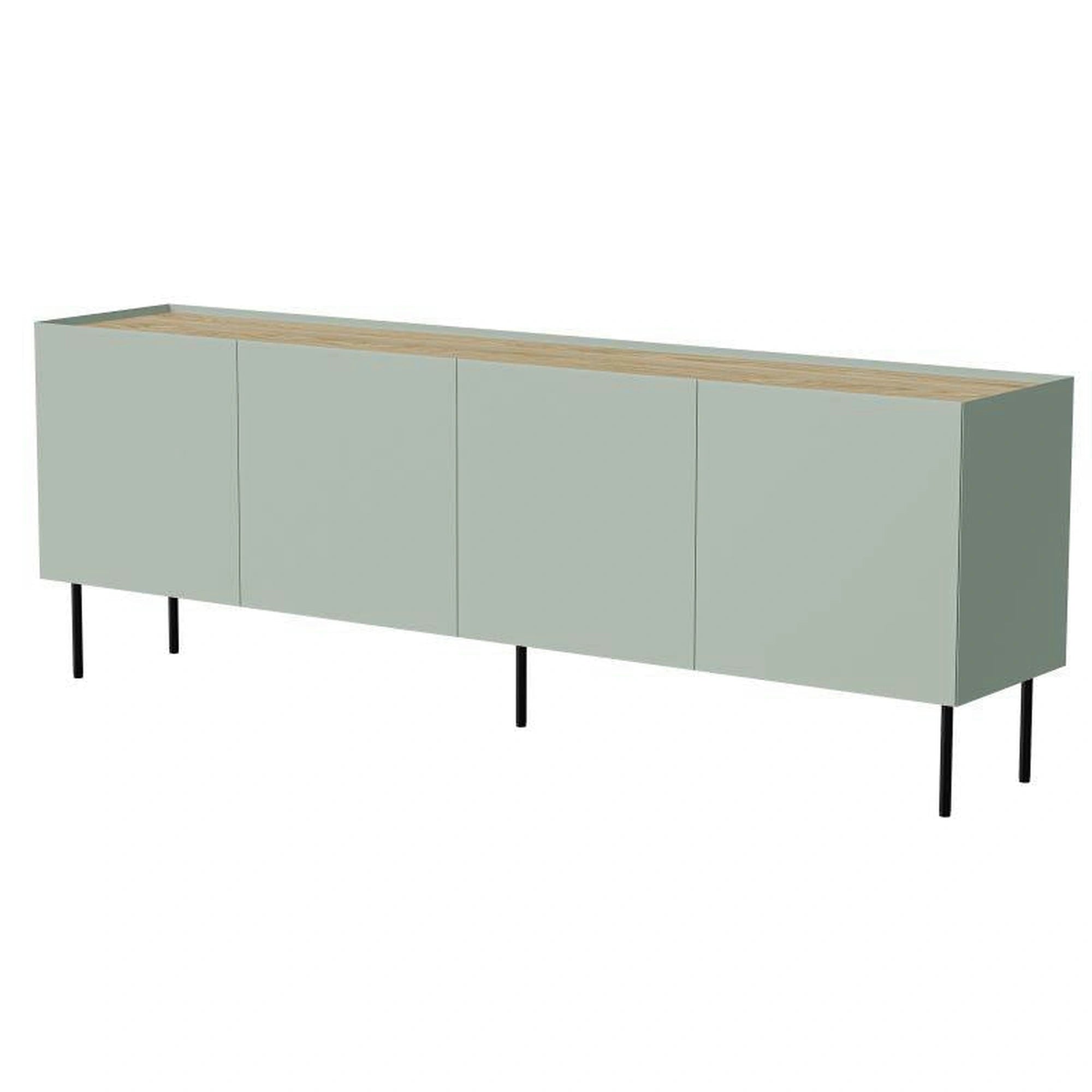 Comoda FELLINI, verde olive/stejar, 200x40x70 cm