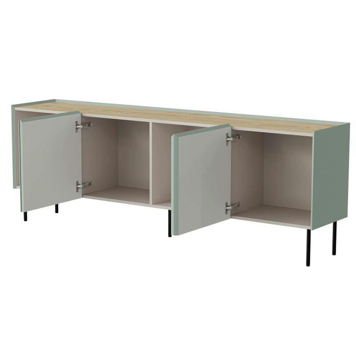 Comoda FELLINI, verde olive/stejar, 200x40x70 cm