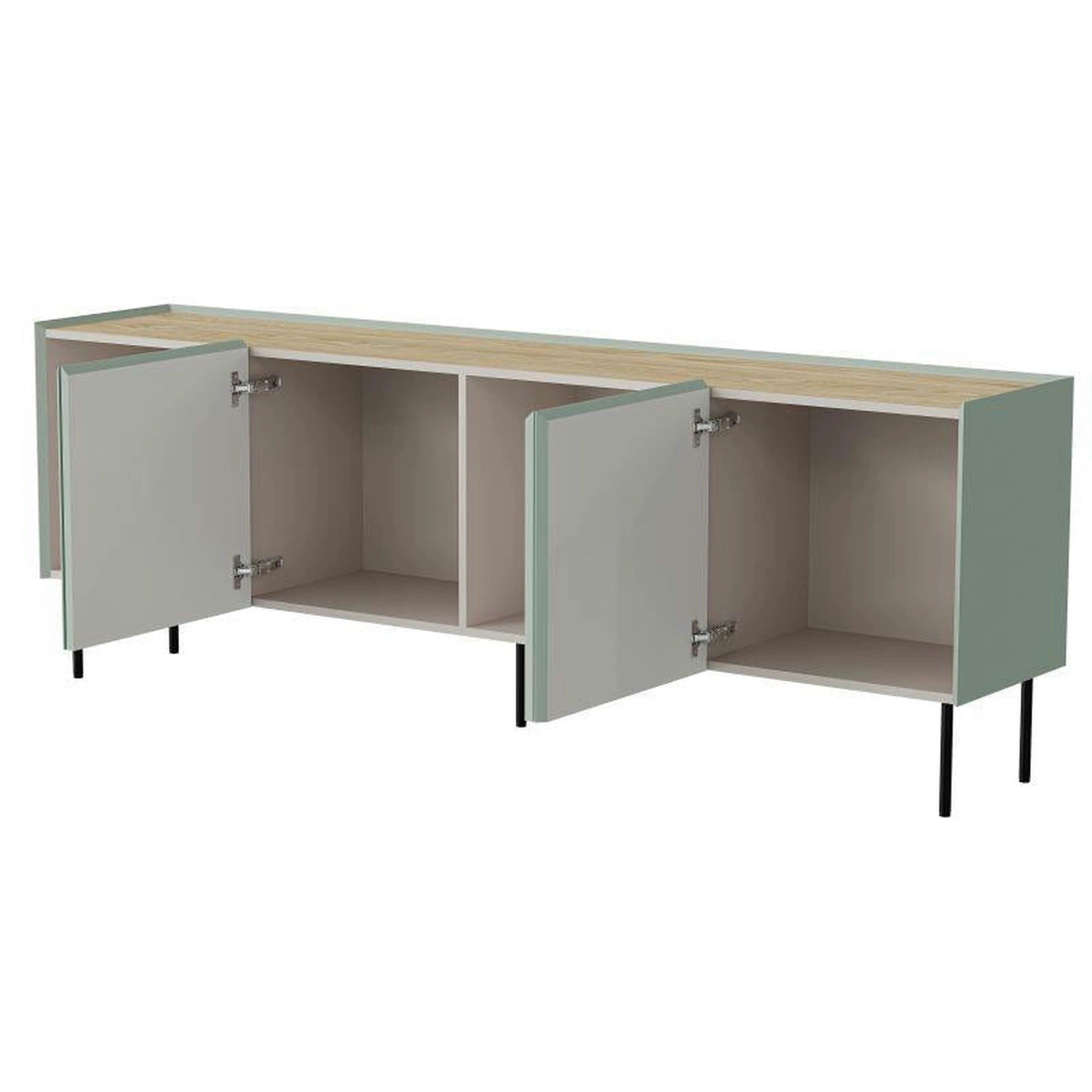 Comoda FELLINI, verde olive/stejar, 200x40x70 cm