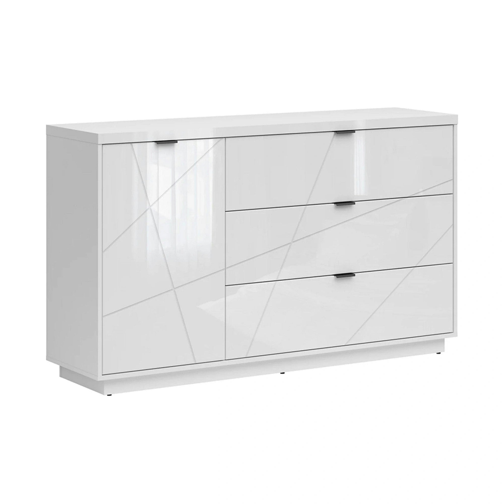 Comoda FORN, alb lucios, PAL, 156x42.5x93 cm