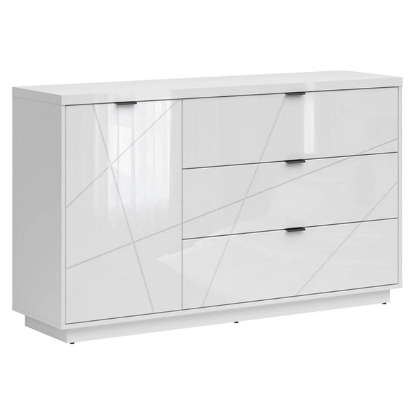 Comoda FORN, alb lucios, PAL, 156x42.5x93 cm