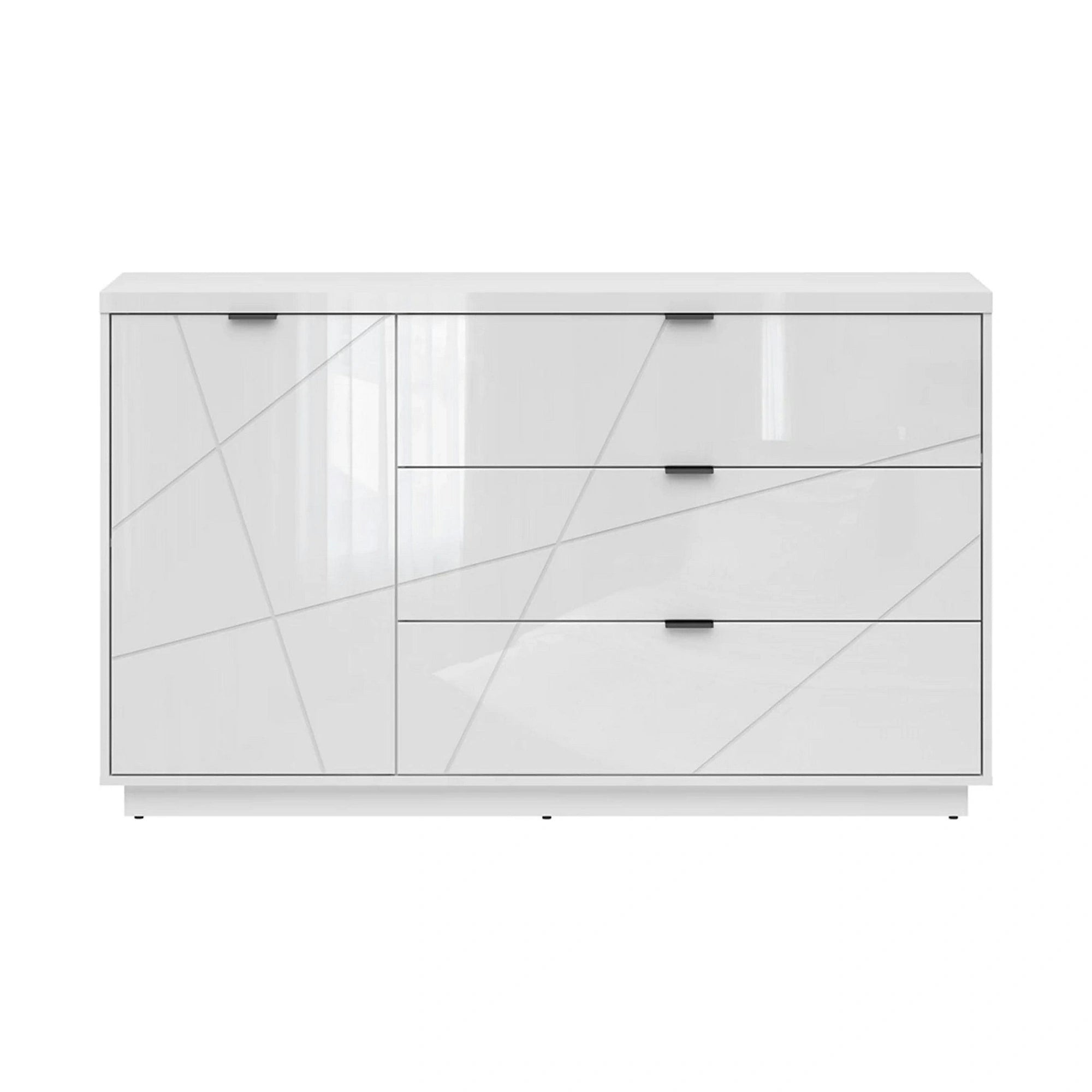 Comoda FORN, alb lucios, PAL, 156x42.5x93 cm
