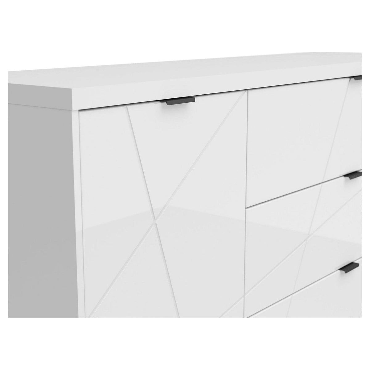 Comoda FORN, alb lucios, PAL, 156x42.5x93 cm