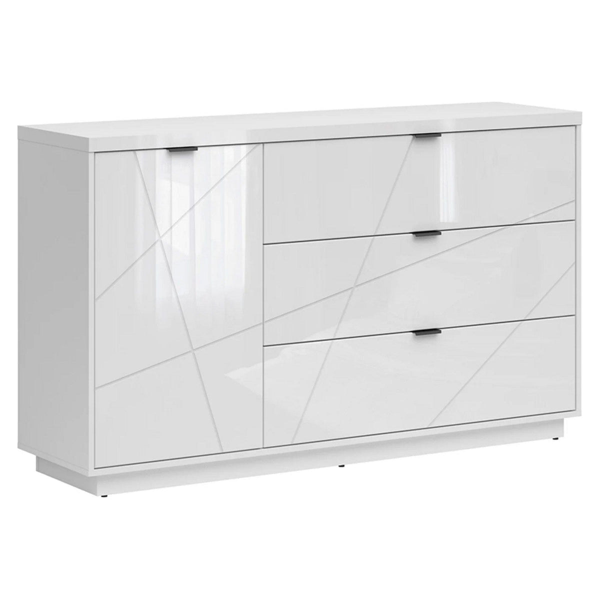 Comoda FORN, alb lucios, PAL, 156x42.5x93 cm