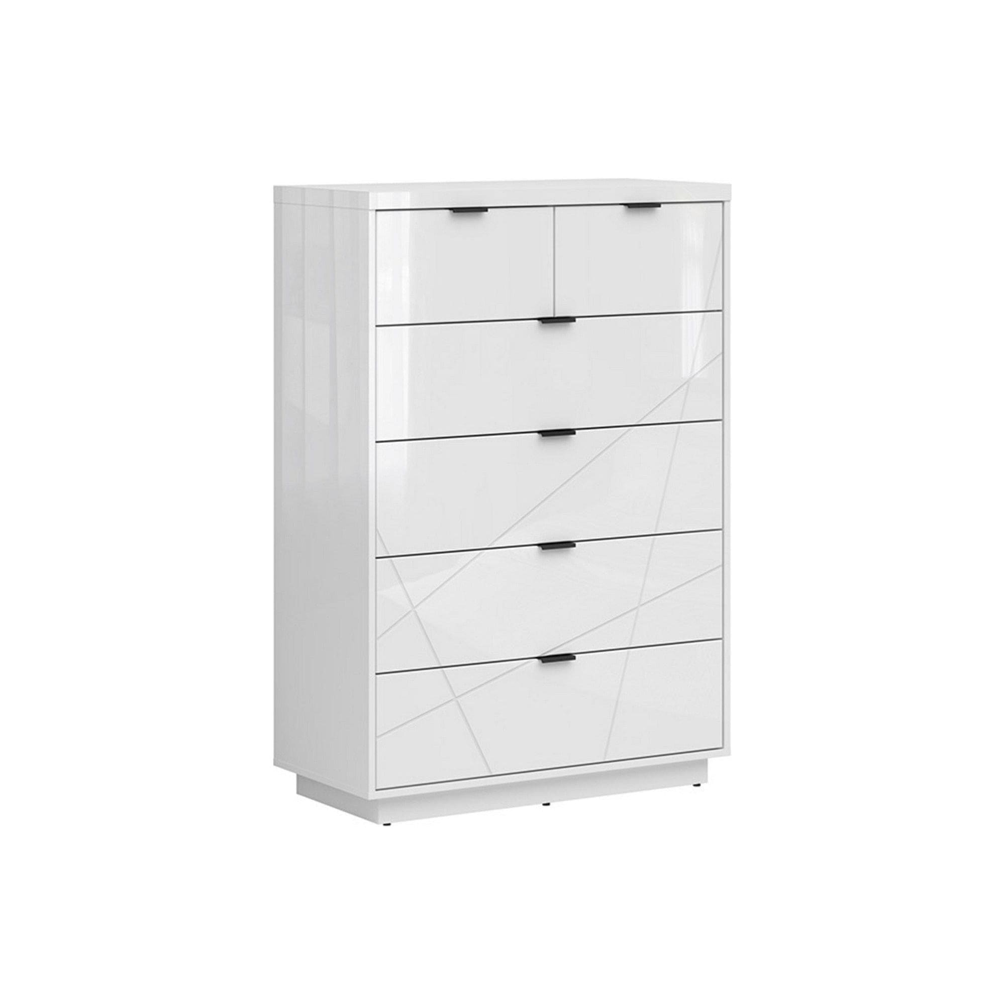 Comoda FORN, alb lucios, PAL melaminat, 90x43x131 cm