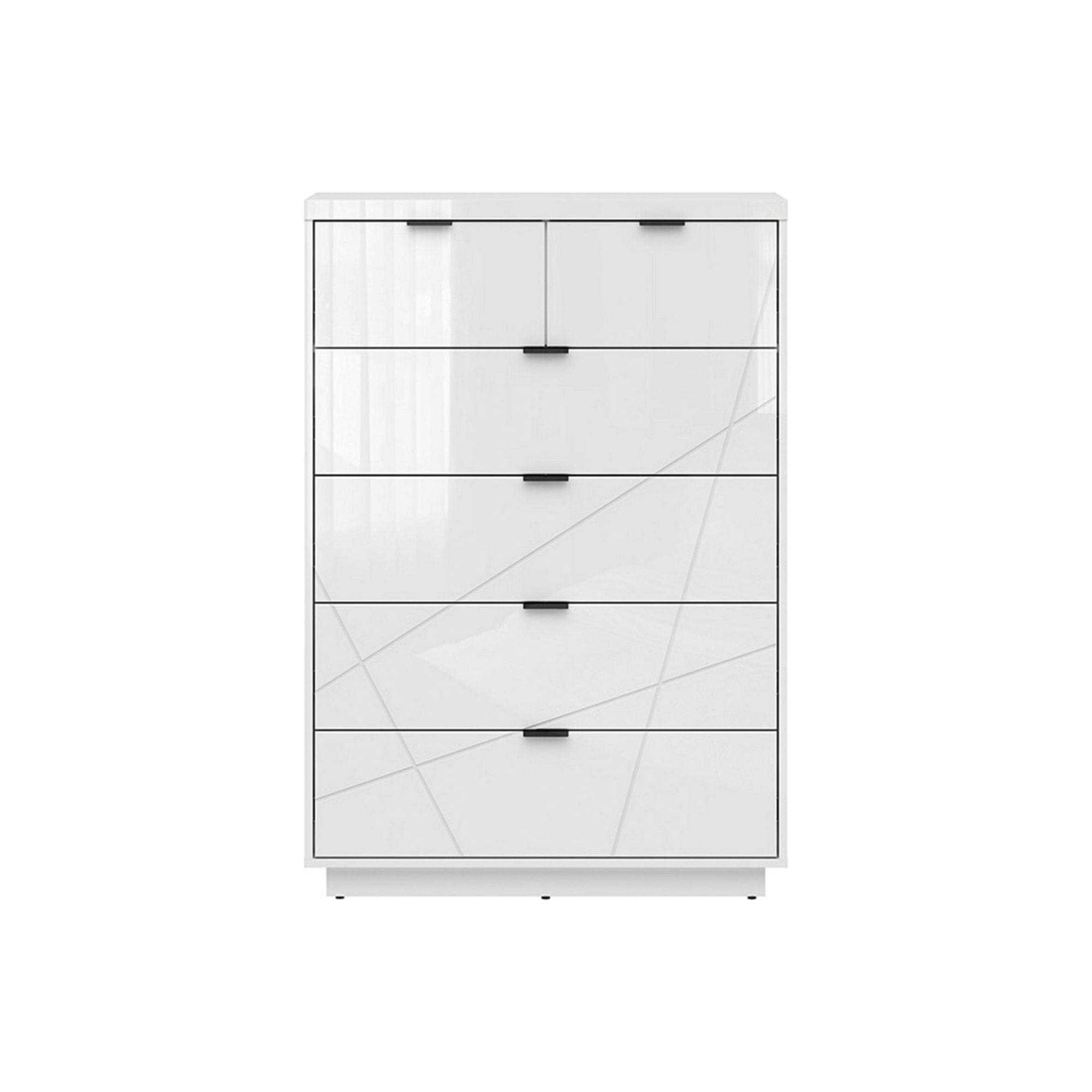 Comoda FORN, alb lucios, PAL melaminat, 90x43x131 cm