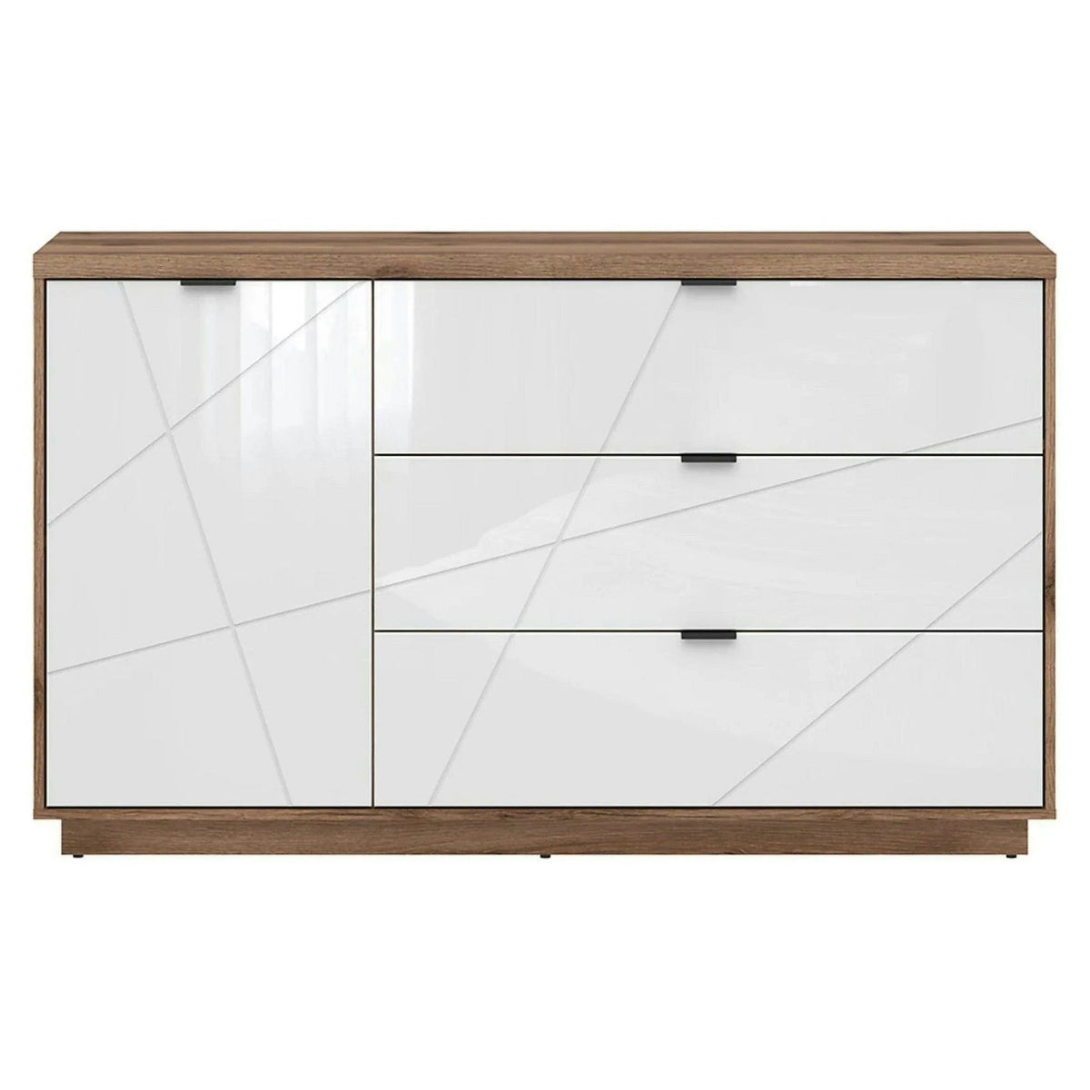 Comoda FORN, nuc/alb lucios, PAL, 156x42.5x93 cm