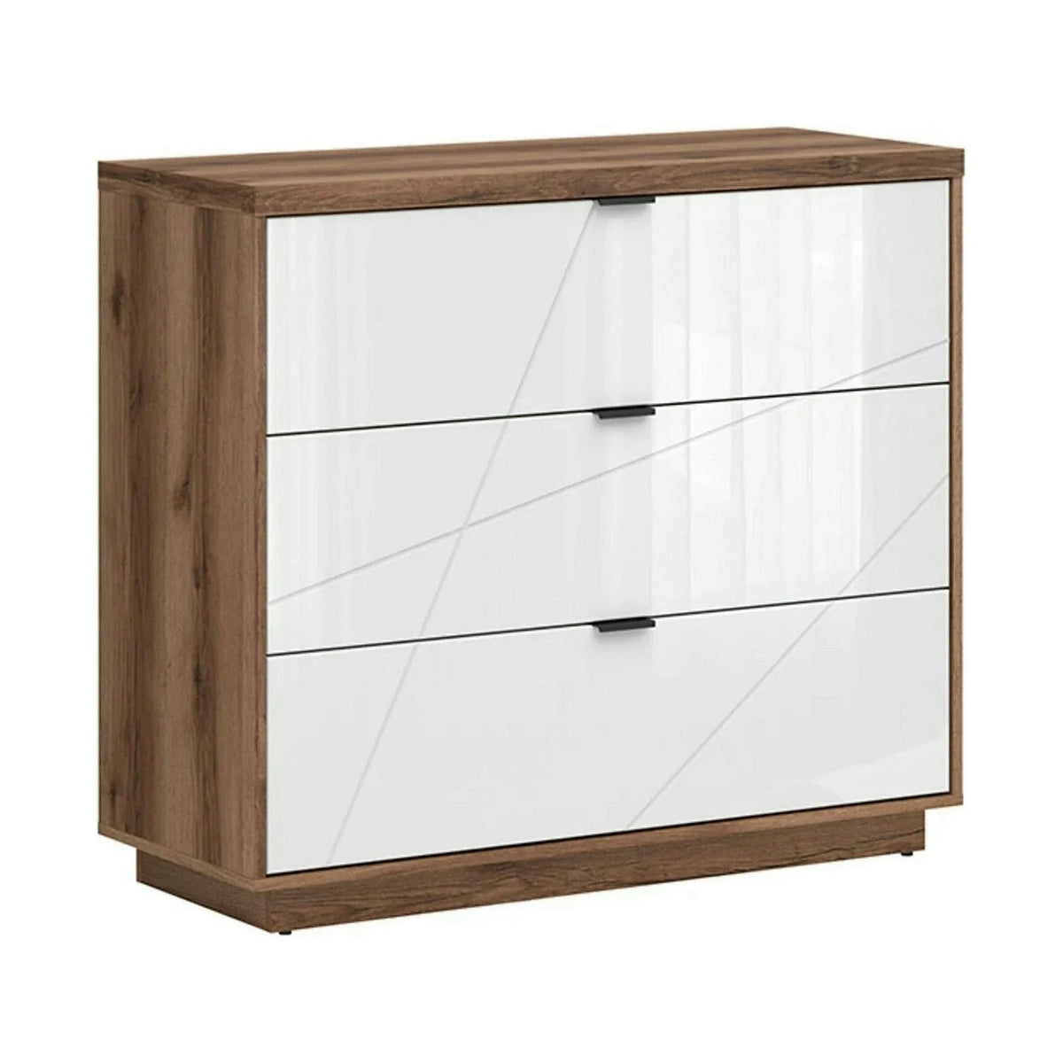 Comoda FORN, nuc/alb lucios, PAL melaminat, 106x43x93 cm