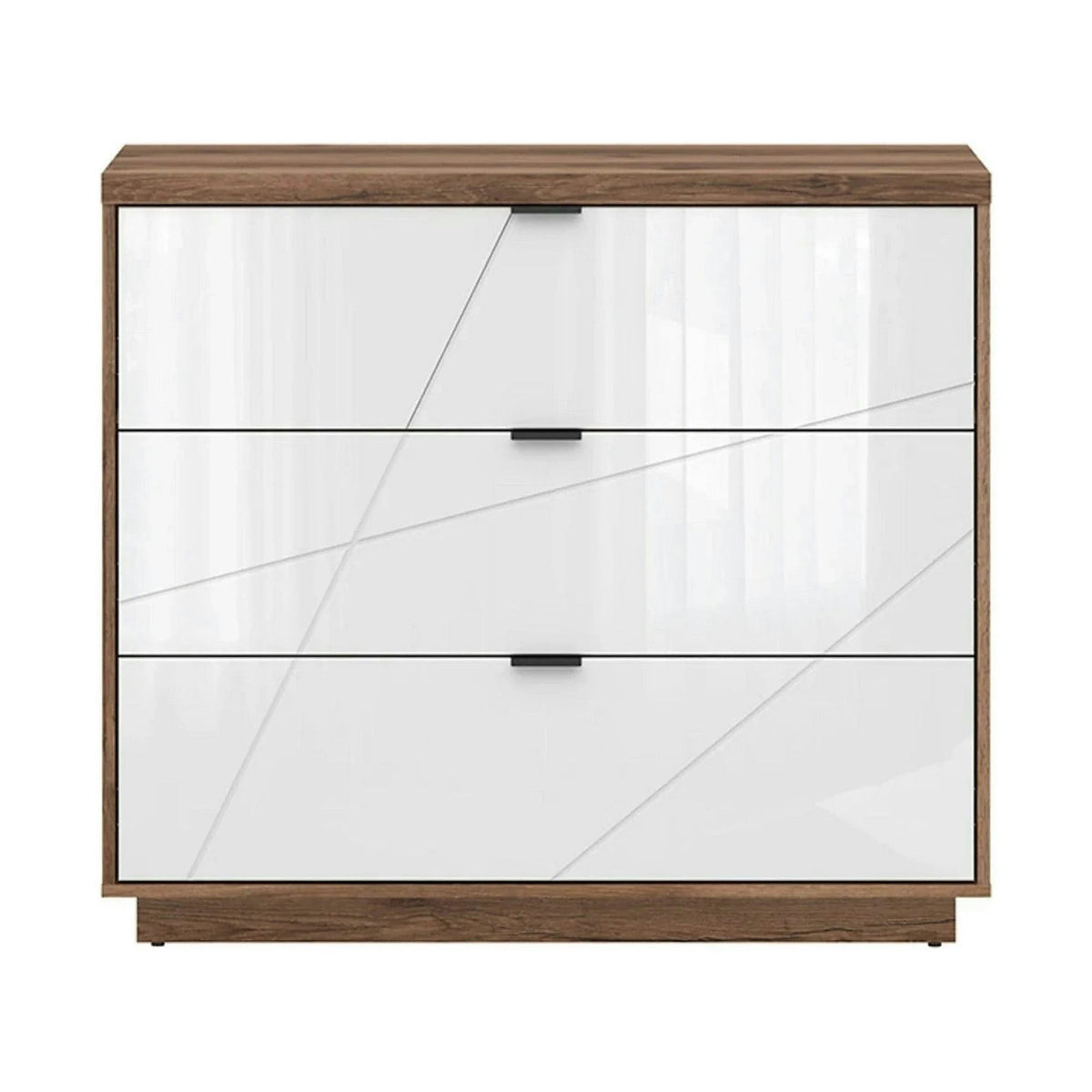 Comoda FORN, nuc/alb lucios, PAL melaminat, 106x43x93 cm