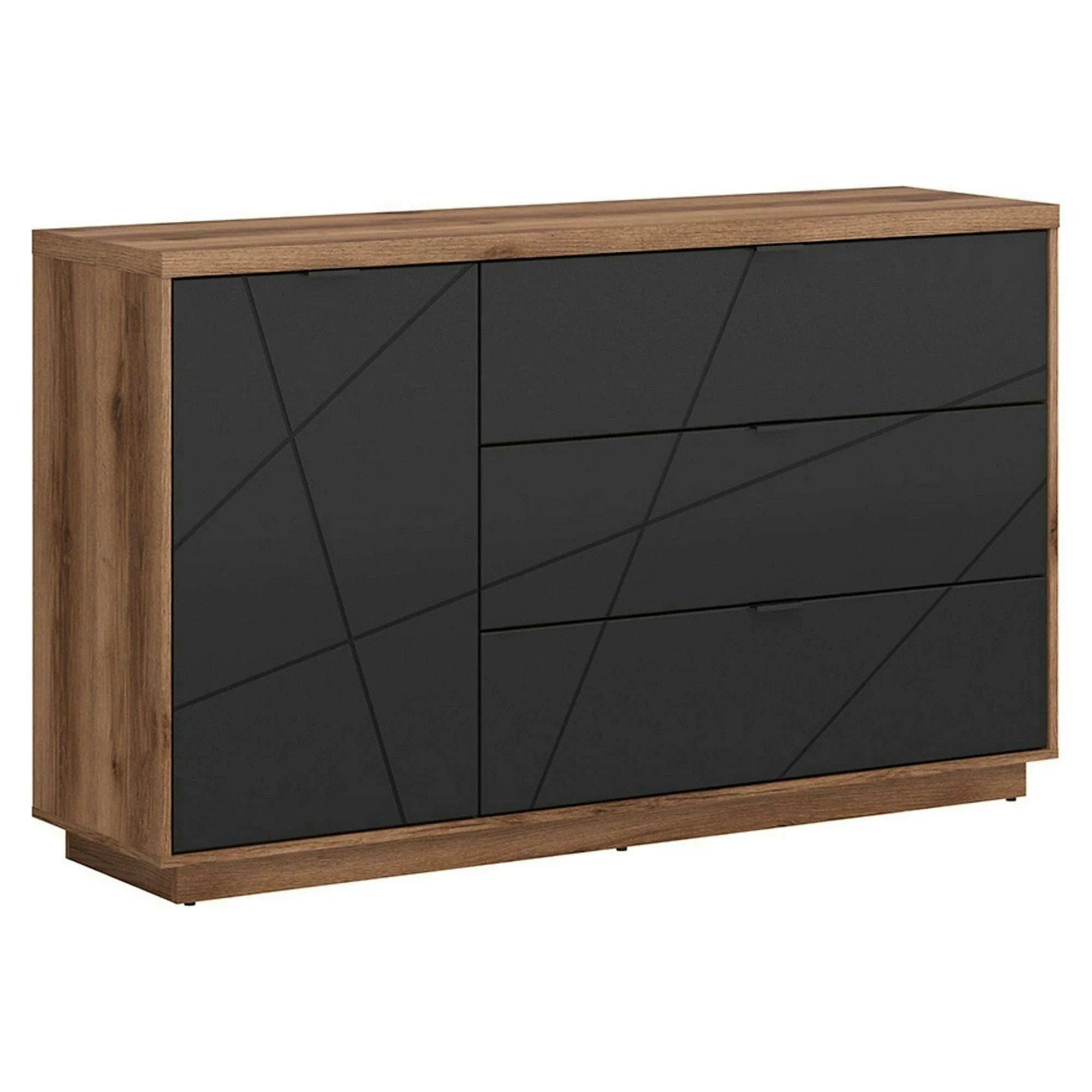 Comoda FORN, nuc/negru mat, PAL, 156x42.5x93 cm