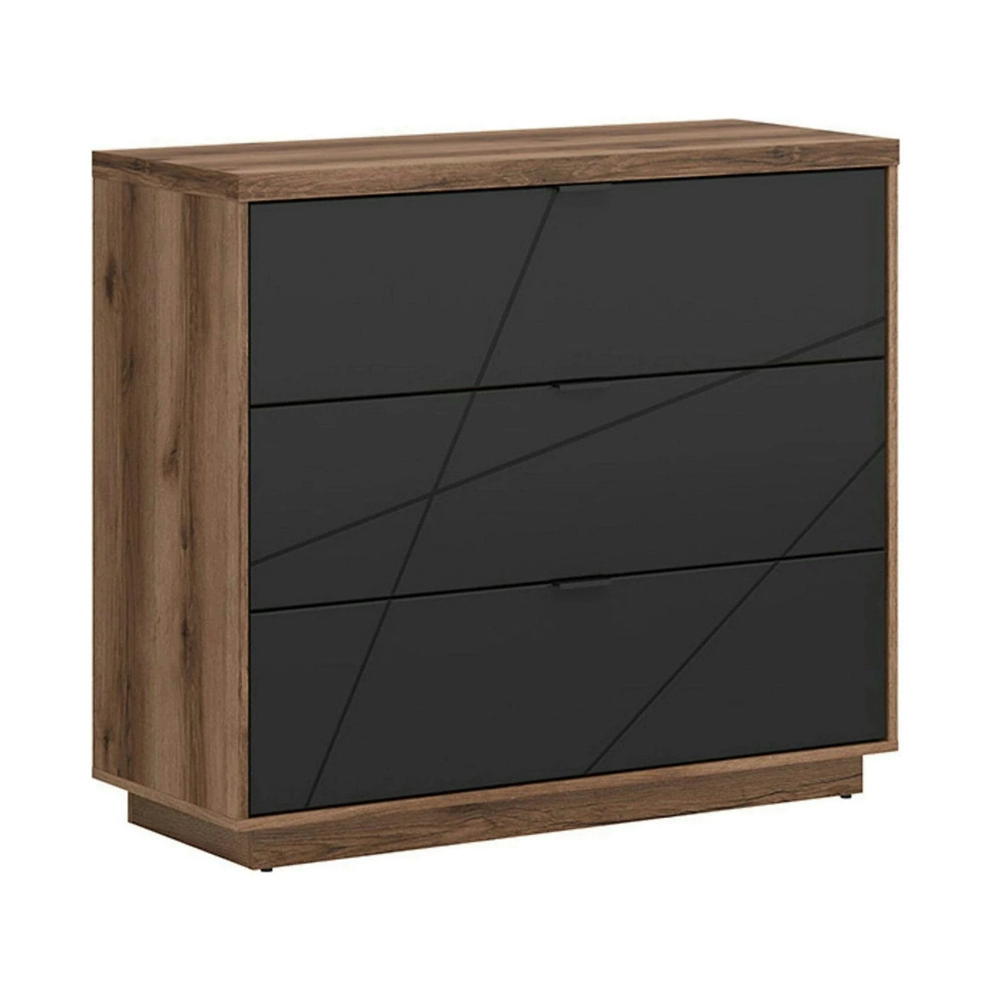 Comoda FORN, nuc/negru mat, PAL melaminat, 106x43x93 cm