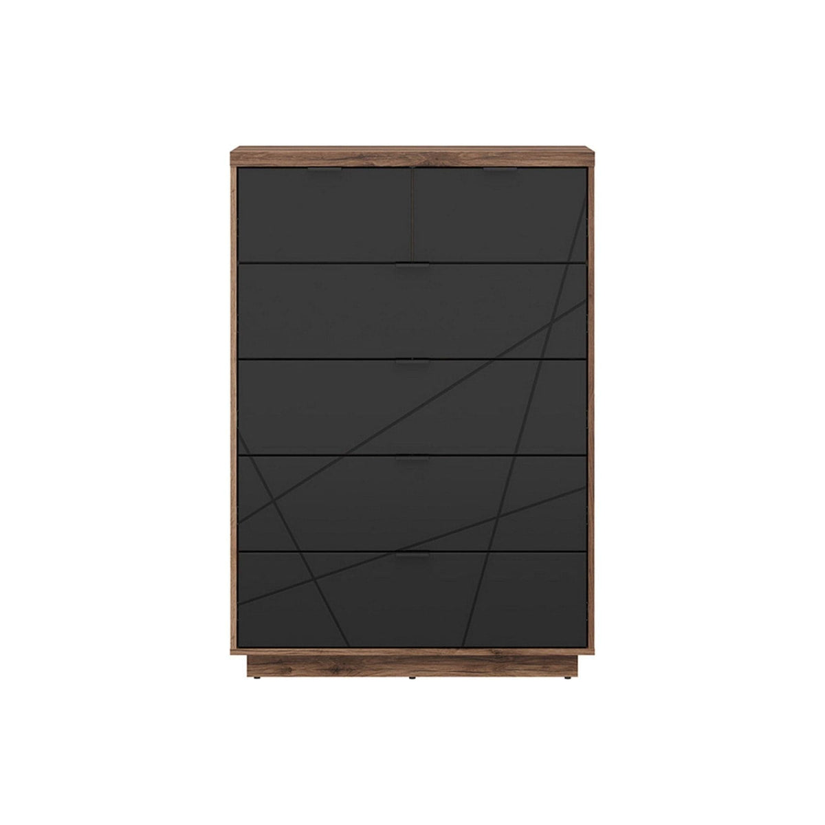 Comoda FORN, nuc/negru mat, PAL melaminat, 90x43x131 cm