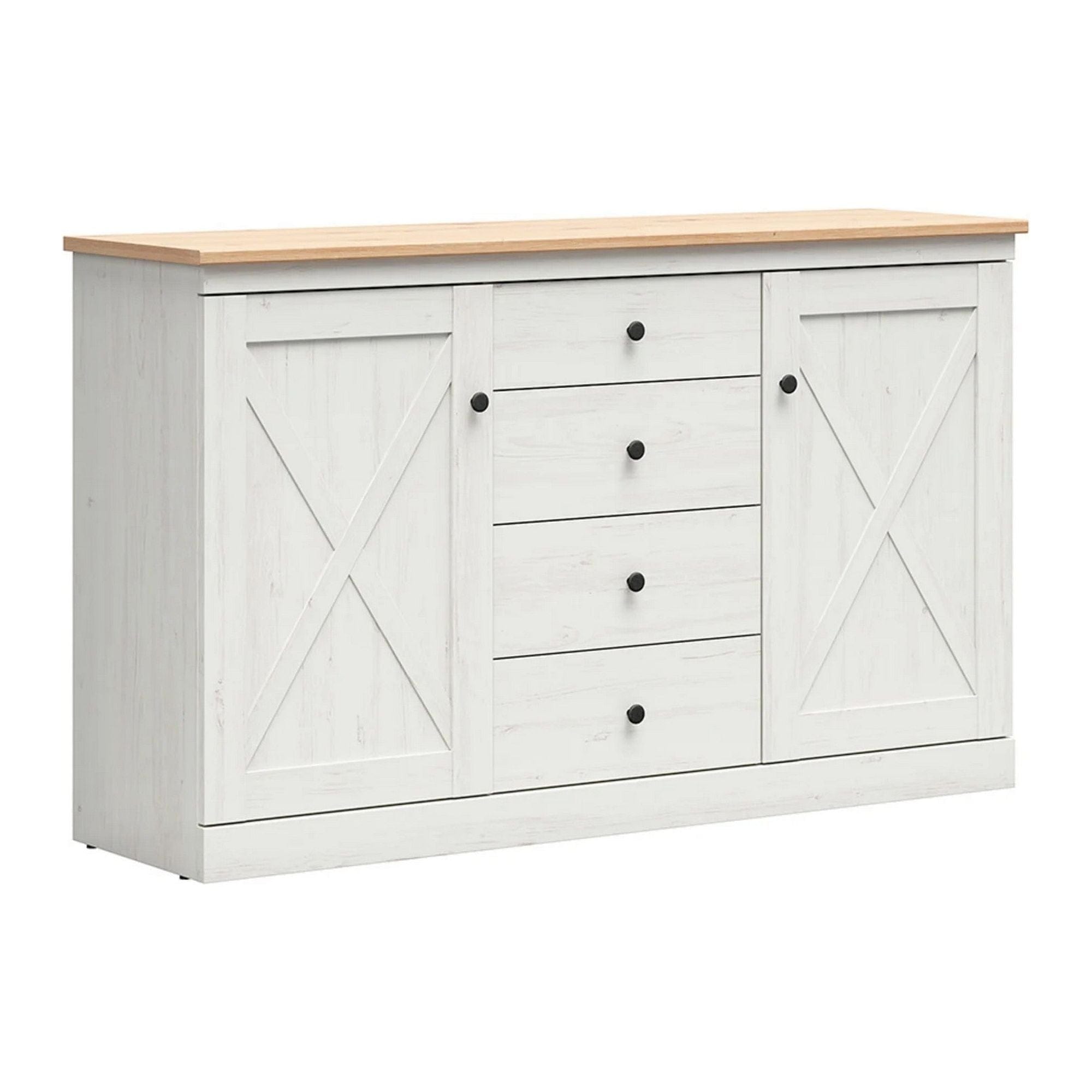Comoda FRIJA, alb pin andersen/stejar artisan, PAL melaminat, 153x44x93 cm