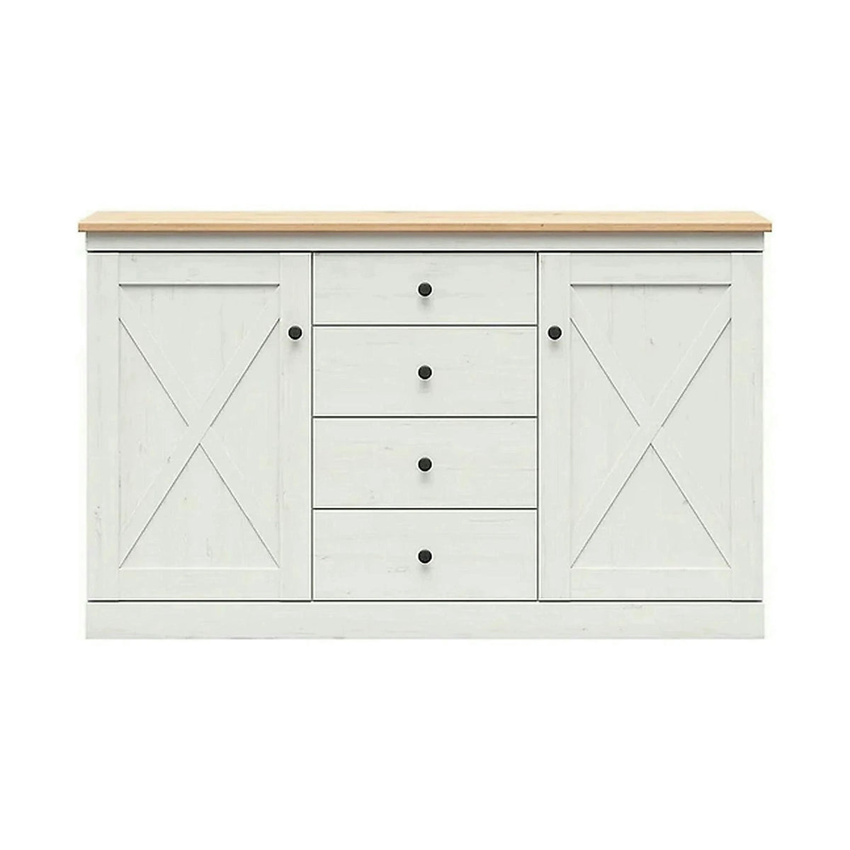 Comoda FRIJA, alb pin andersen/stejar artisan, PAL melaminat, 153x44x93 cm