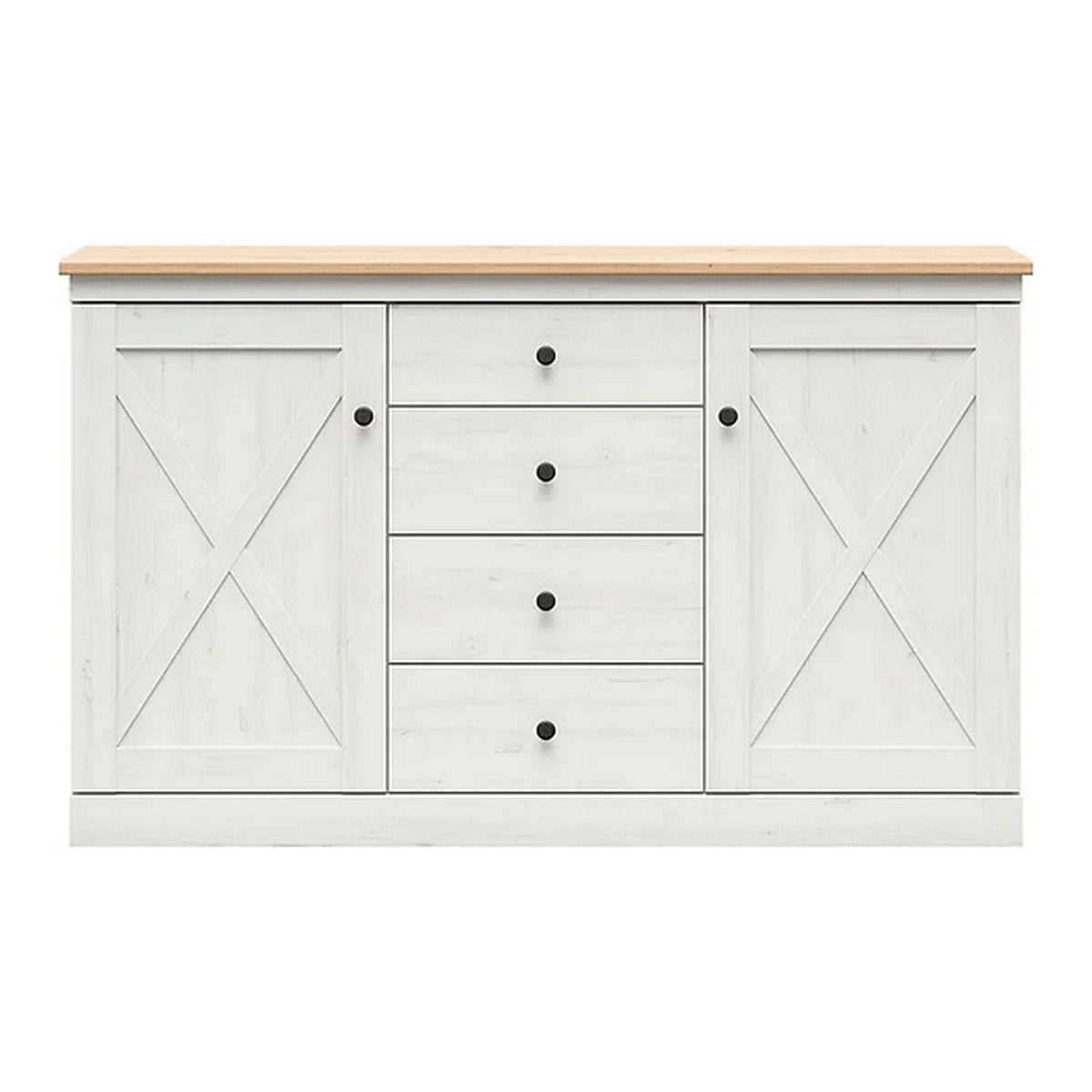 Comoda FRIJA, alb pin andersen/stejar artisan, PAL melaminat, 153x44x93 cm