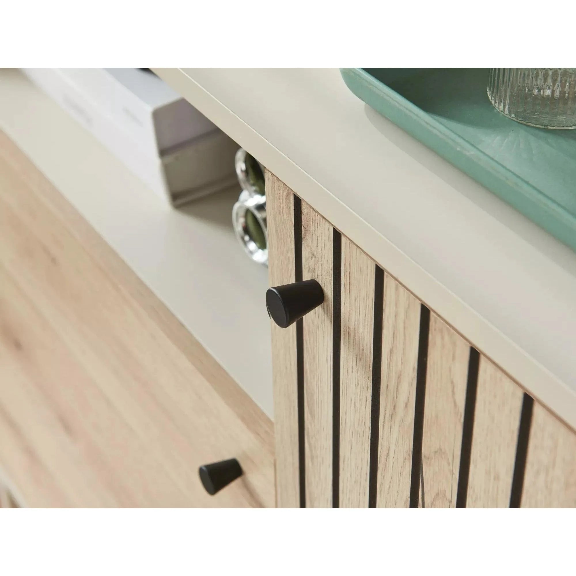 Comoda FROST K2, stejar alpin/alb, PAL/metal, 100x40x90 cm