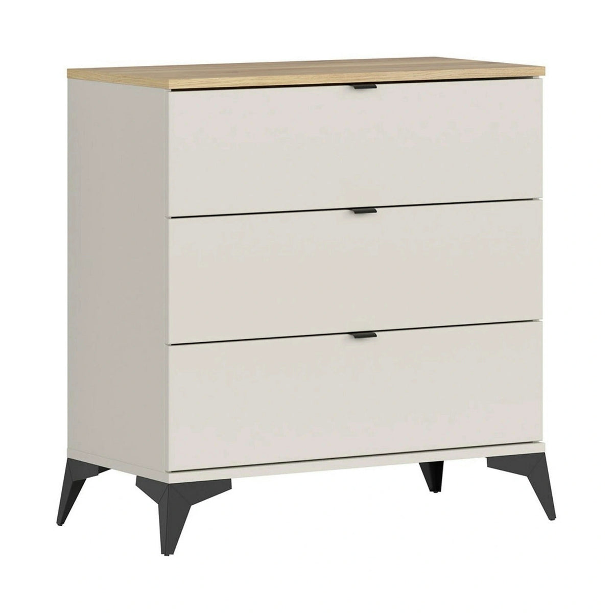 Comoda GLAMOUR, stejar/casmir, PAL, cu 3 sertare, 85x42x90 cm