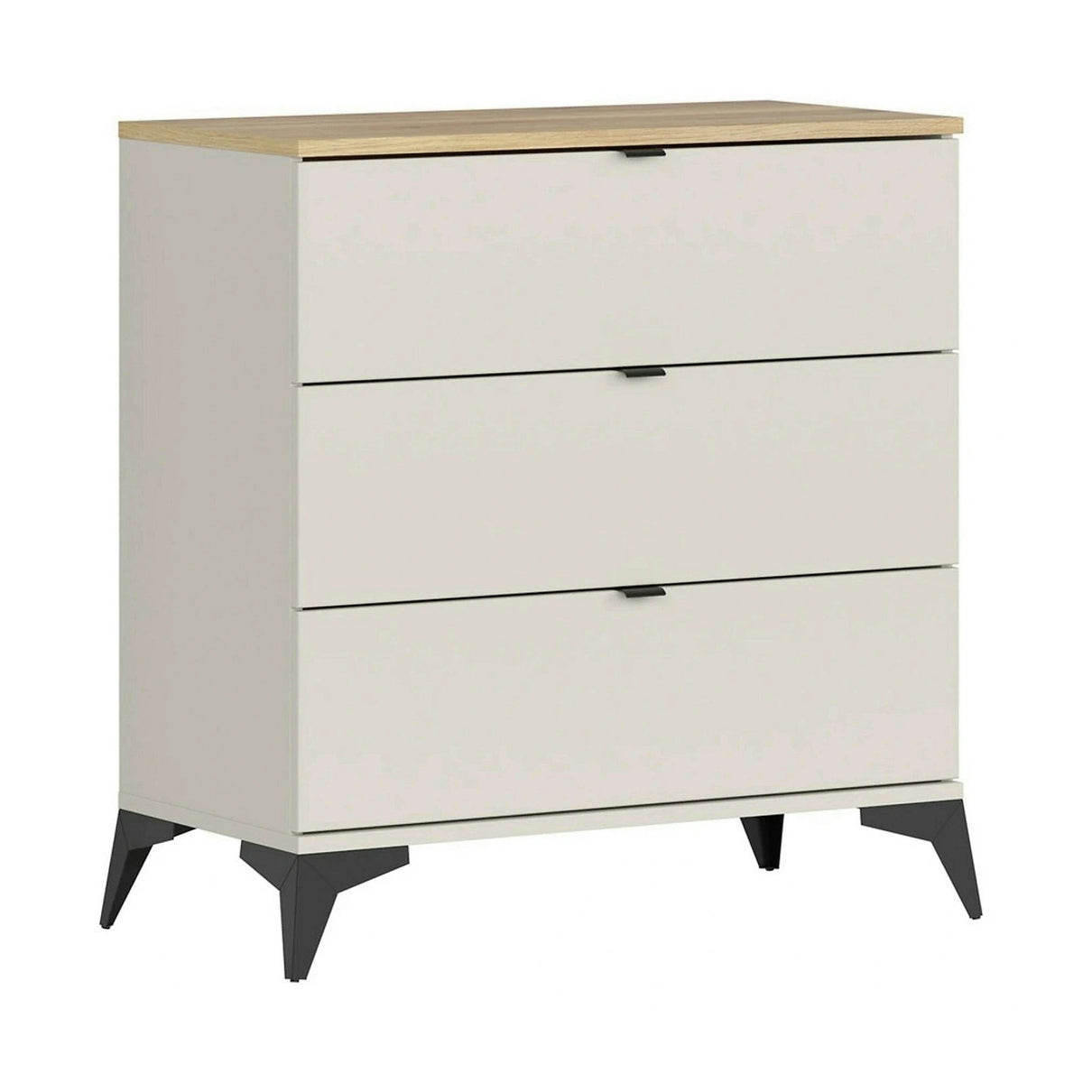 Comoda GLAMOUR, stejar/casmir, PAL, cu 3 sertare, 85x42x90 cm