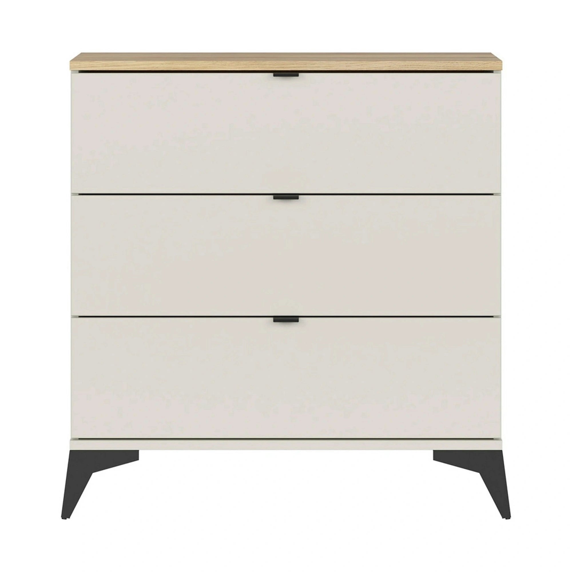 Comoda GLAMOUR, stejar/casmir, PAL, cu 3 sertare, 85x42x90 cm