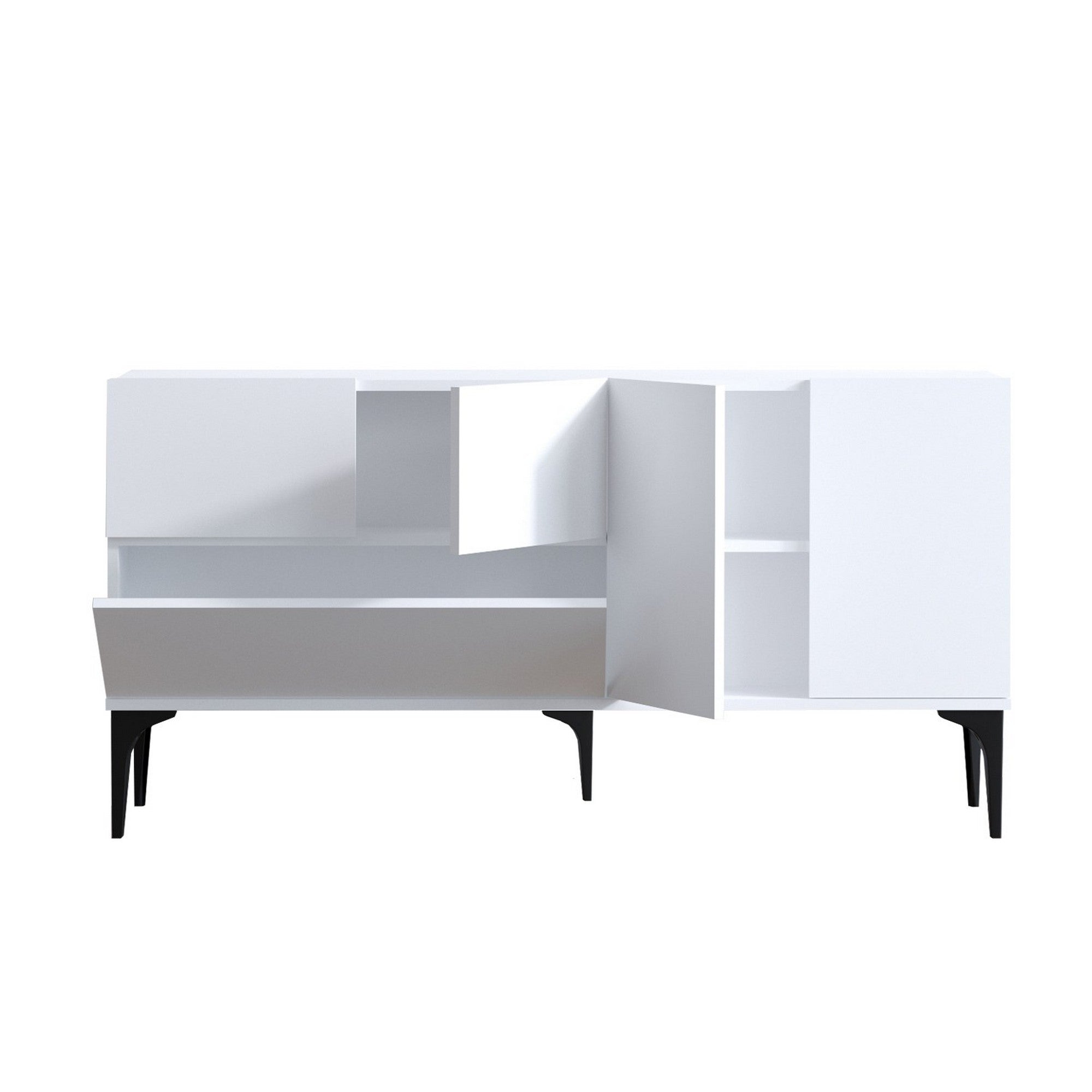 Comoda GLISE, alb, PAL melaminat, 150x35x75 cm