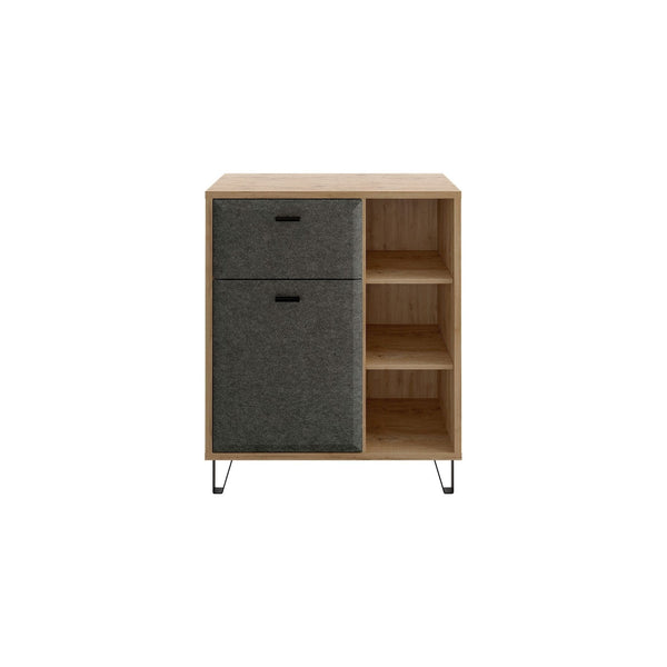 Comoda GRACE, stejar/gri antracit, PALlaminat, 79x42x95 cm