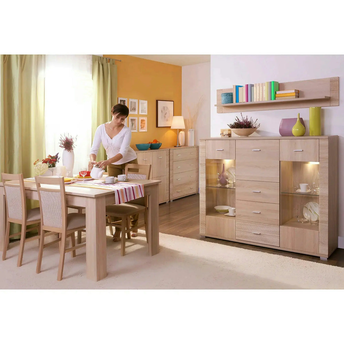 Comoda GRAND tip 8, stejar sonoma, PAL, 140x39x118 cm