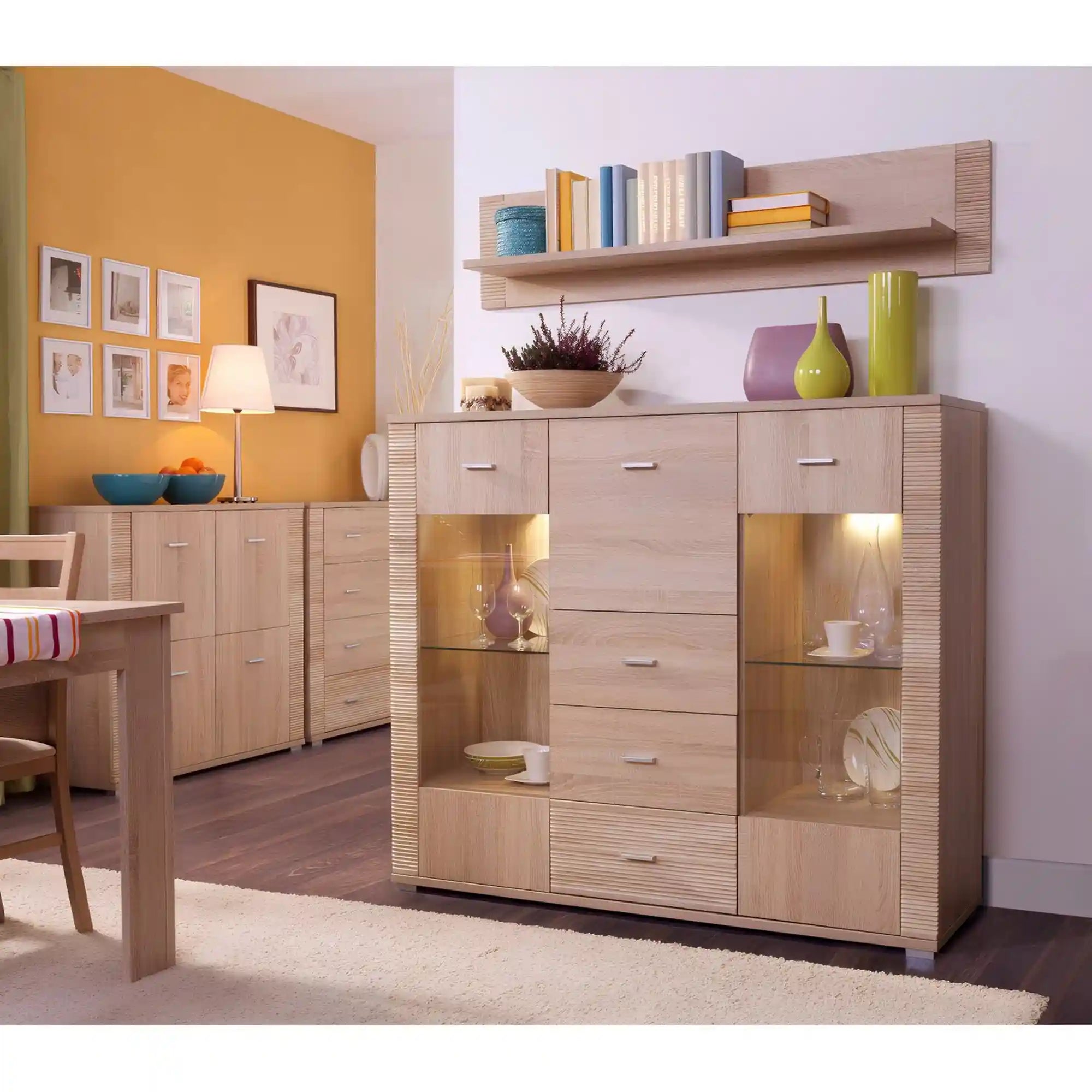 Comoda GRAND tip 8, stejar sonoma, PAL, 140x39x118 cm