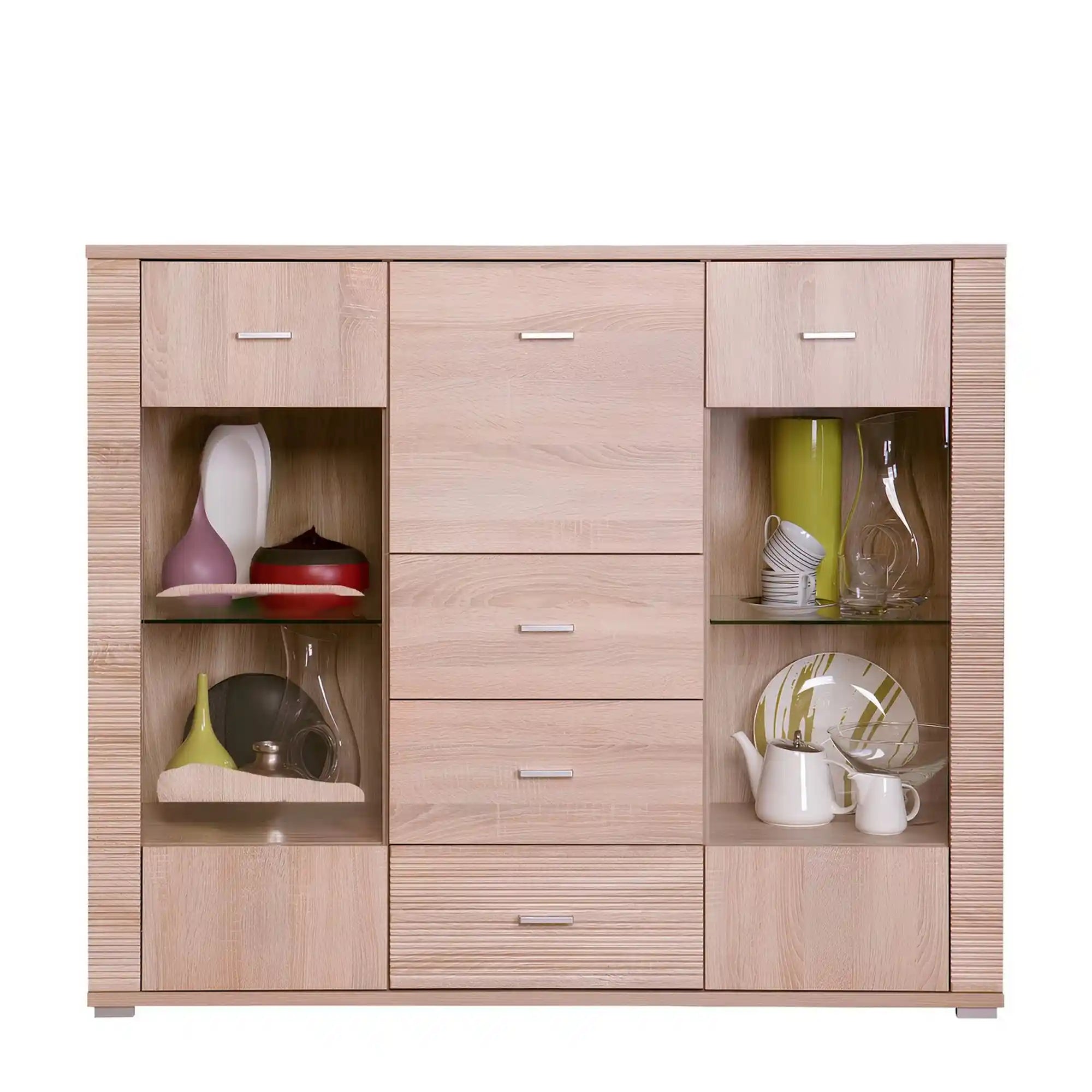 Comoda GRAND tip 8, stejar sonoma, PAL, 140x39x118 cm