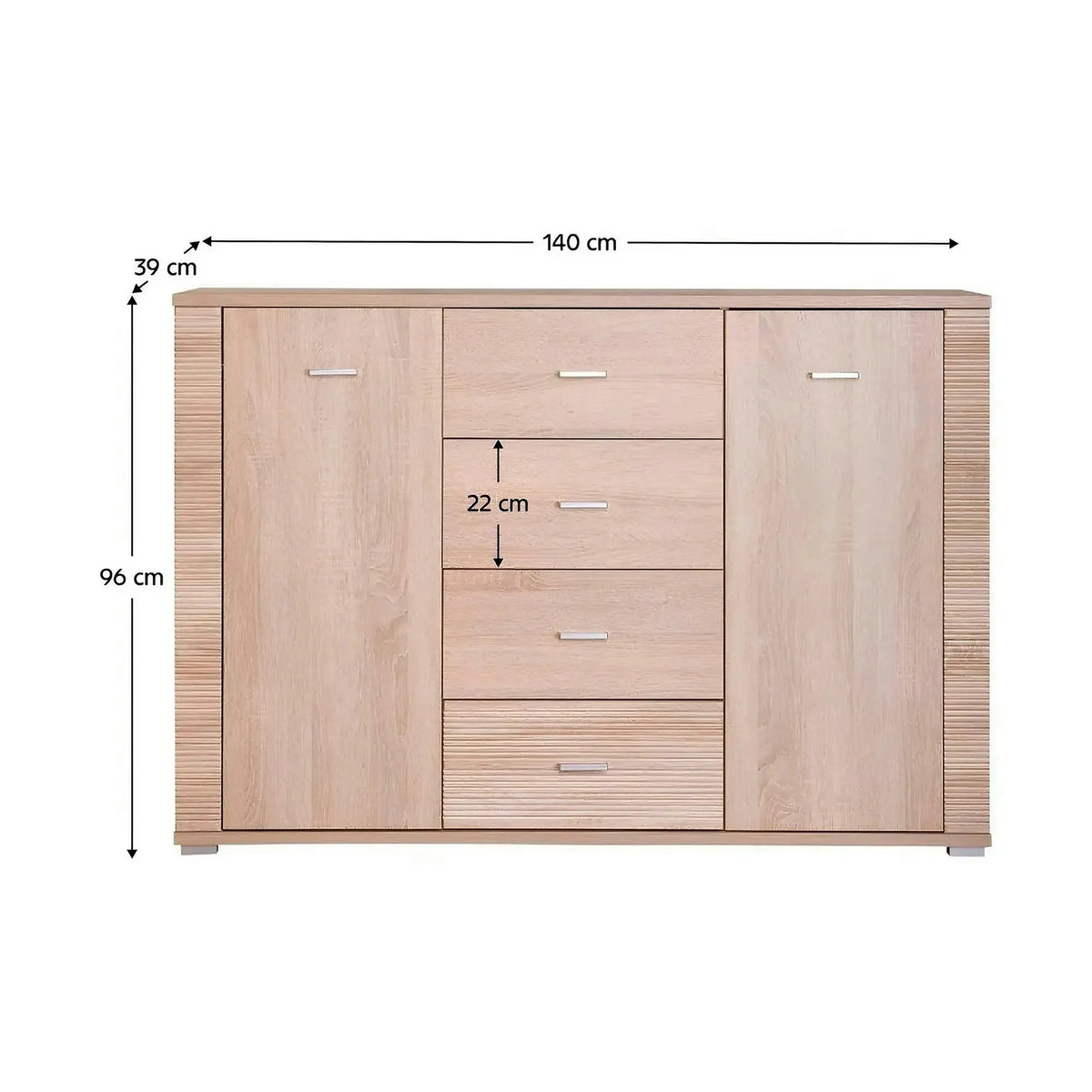 Comoda GRAND tip 9, PAL, stejar sonoma, 140x39x96 cm