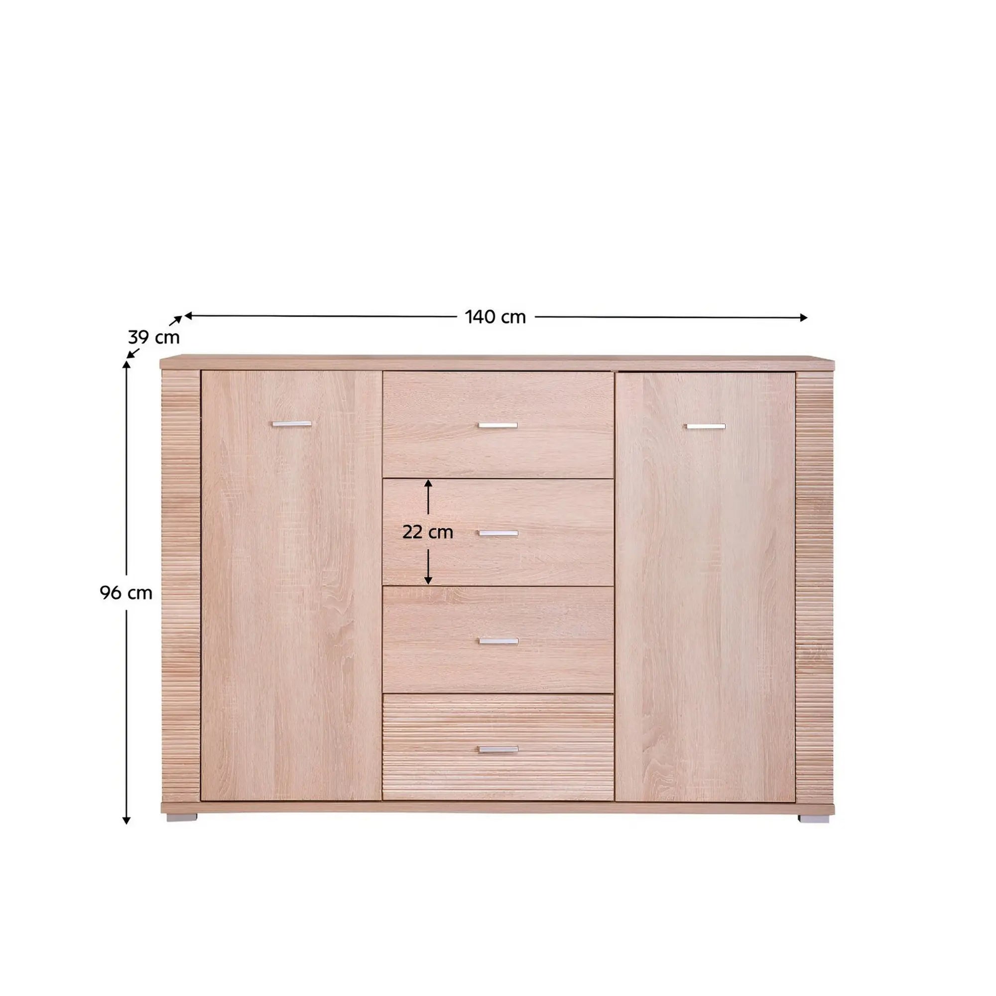Comoda GRAND tip 9, PAL, stejar sonoma, 140x39x96 cm