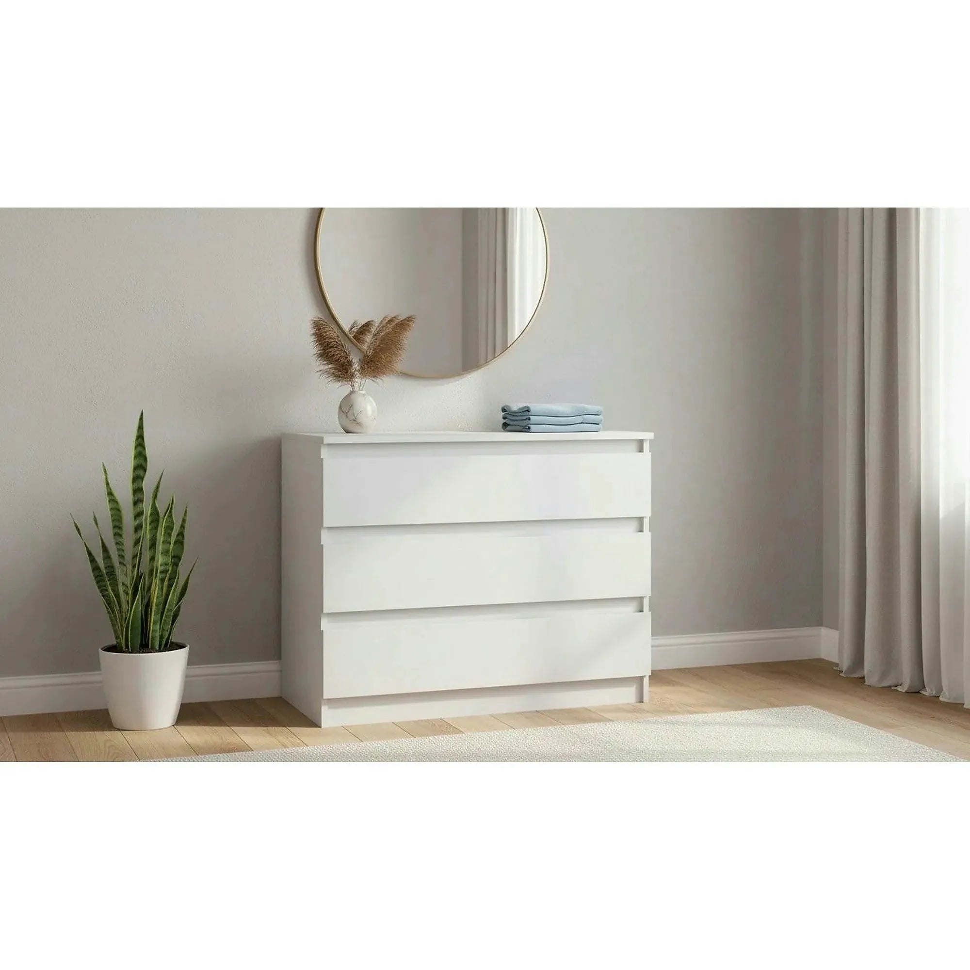 Comoda HANY NEW 003, alb, PAL laminat, 90x49x74 cm