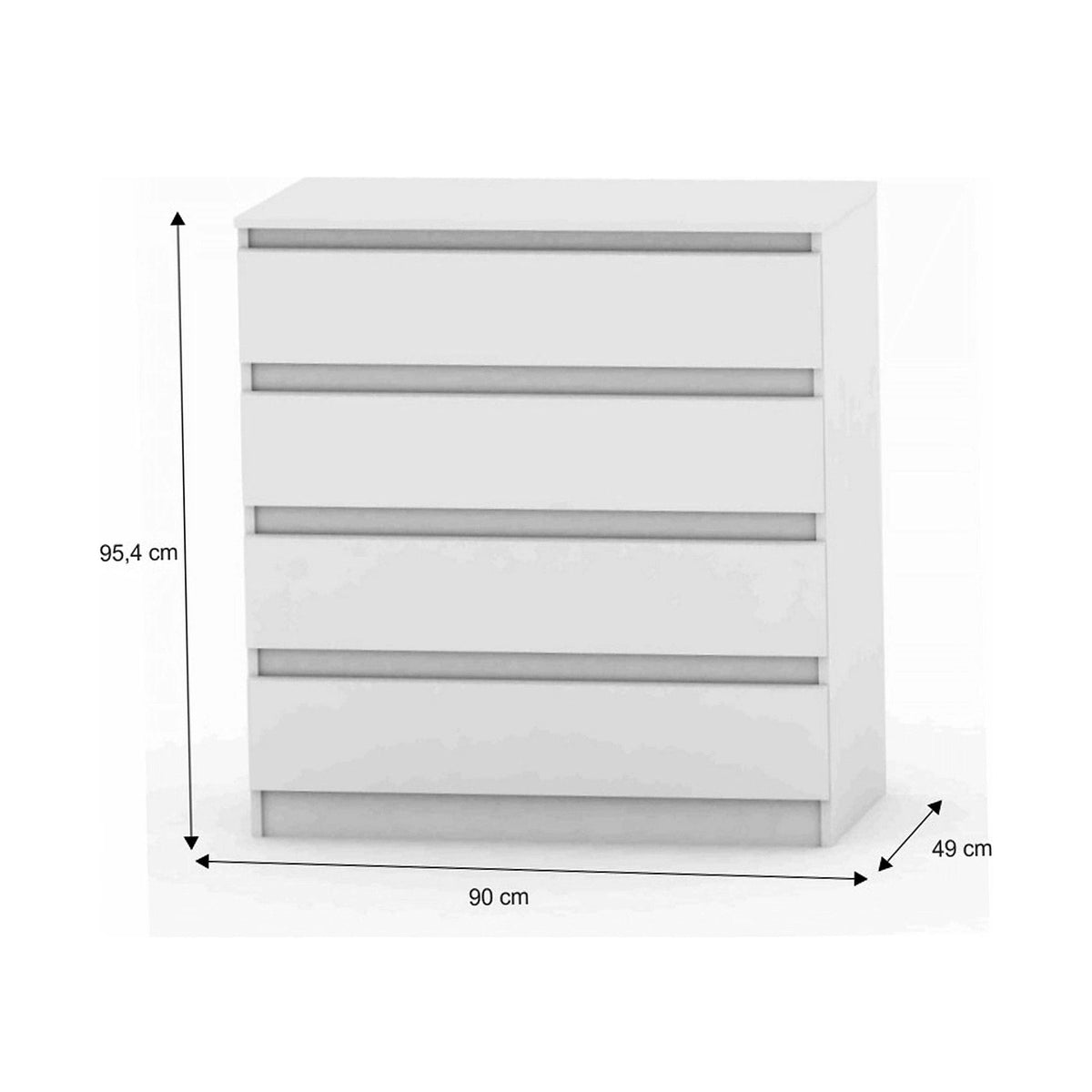 Comoda HANY NEW 004, alb, PAL laminat, 90x49x95 cm