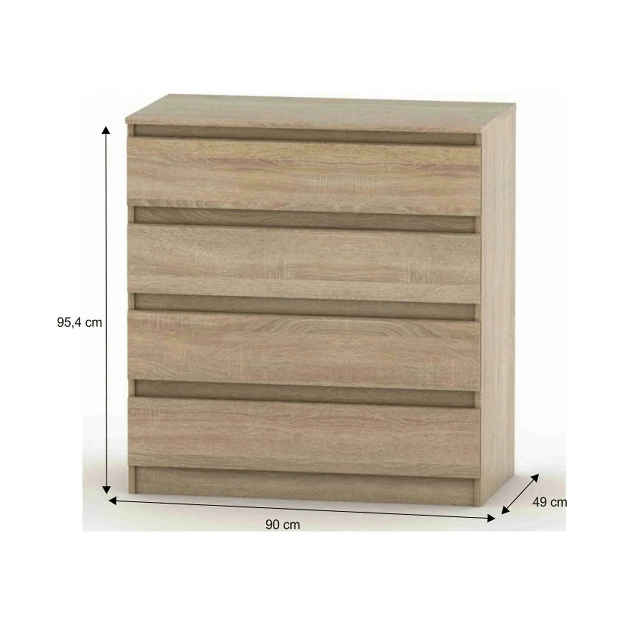 Comoda HANY NEW 004, stejar sonoma, PAL laminat, 90x49x95 cm