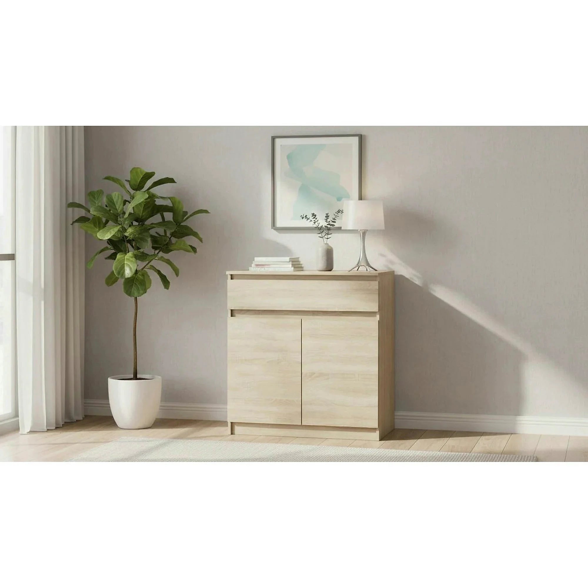 Comoda HANY NEW 007, stejar sonoma, DTD laminat, 90x49x96 cm