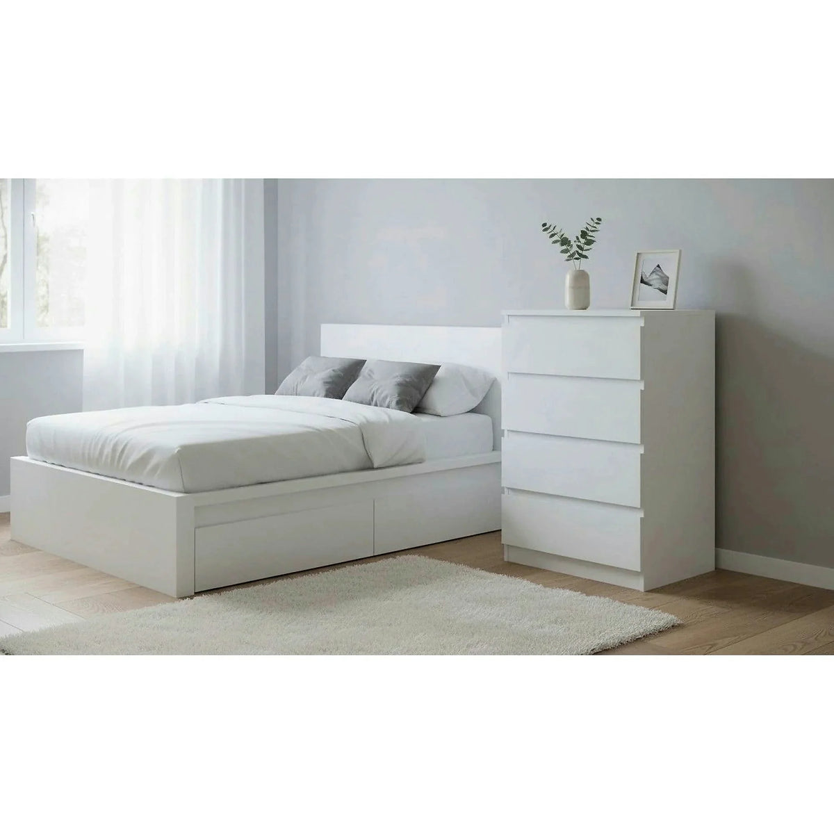 Comoda HANY NEW 014, alb, PAL laminat, 60x49x95 cm
