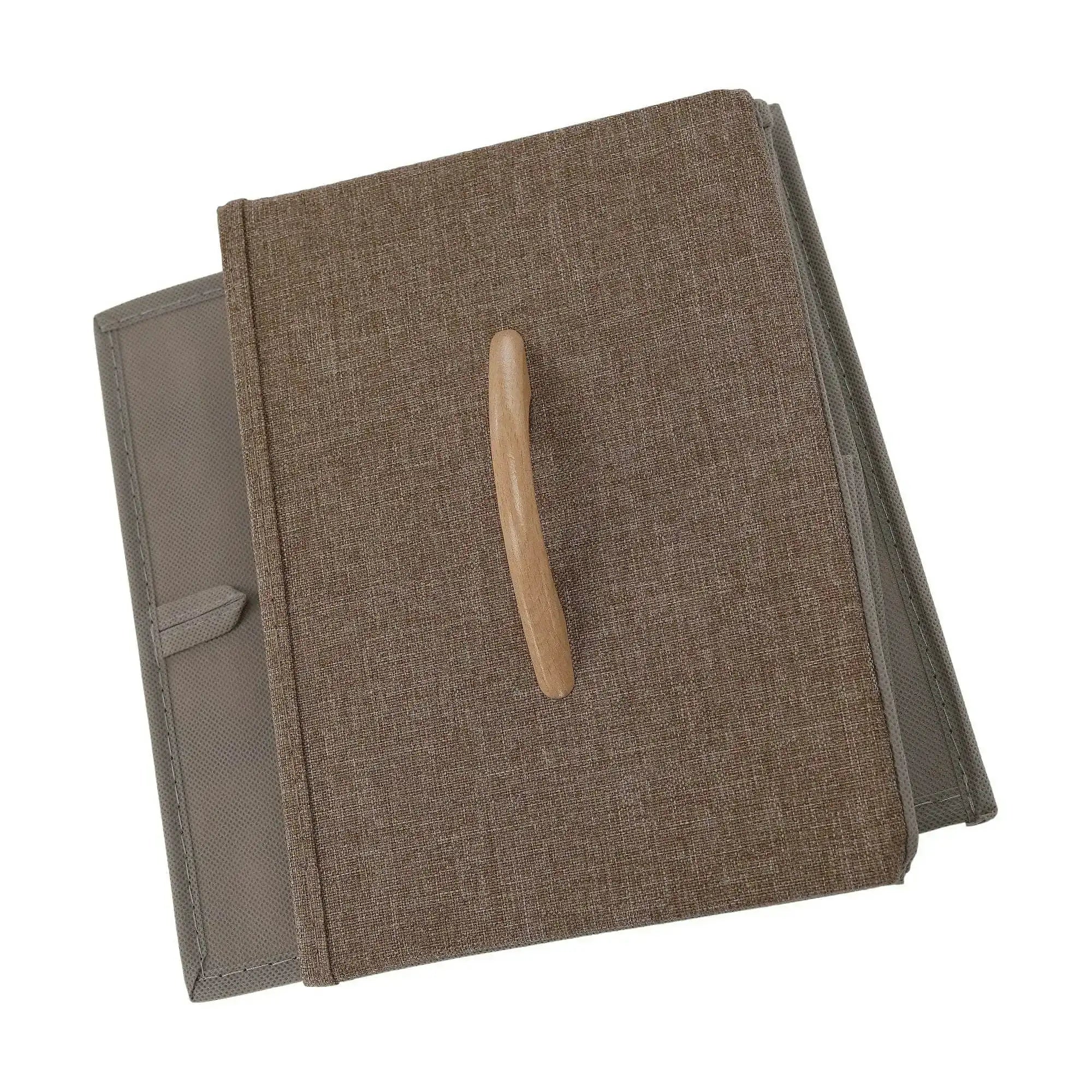 Comoda HAZEL TYP 1, bej/maro, MDF/metal/lemn/material textil, 31x29x99 cm