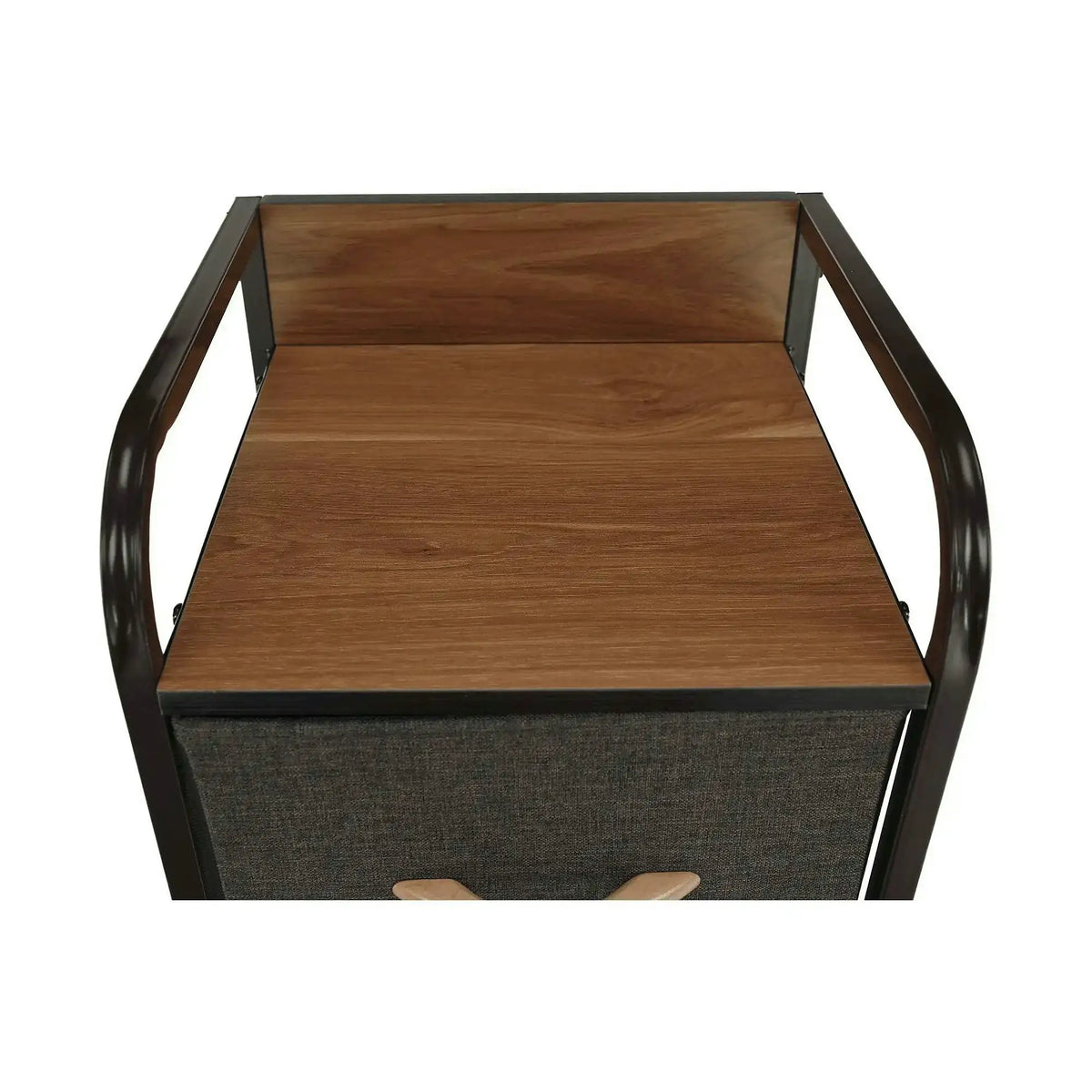 Comoda HAZEL TYP 1, bej/maro, MDF/metal/lemn/material textil, 31x29x99 cm