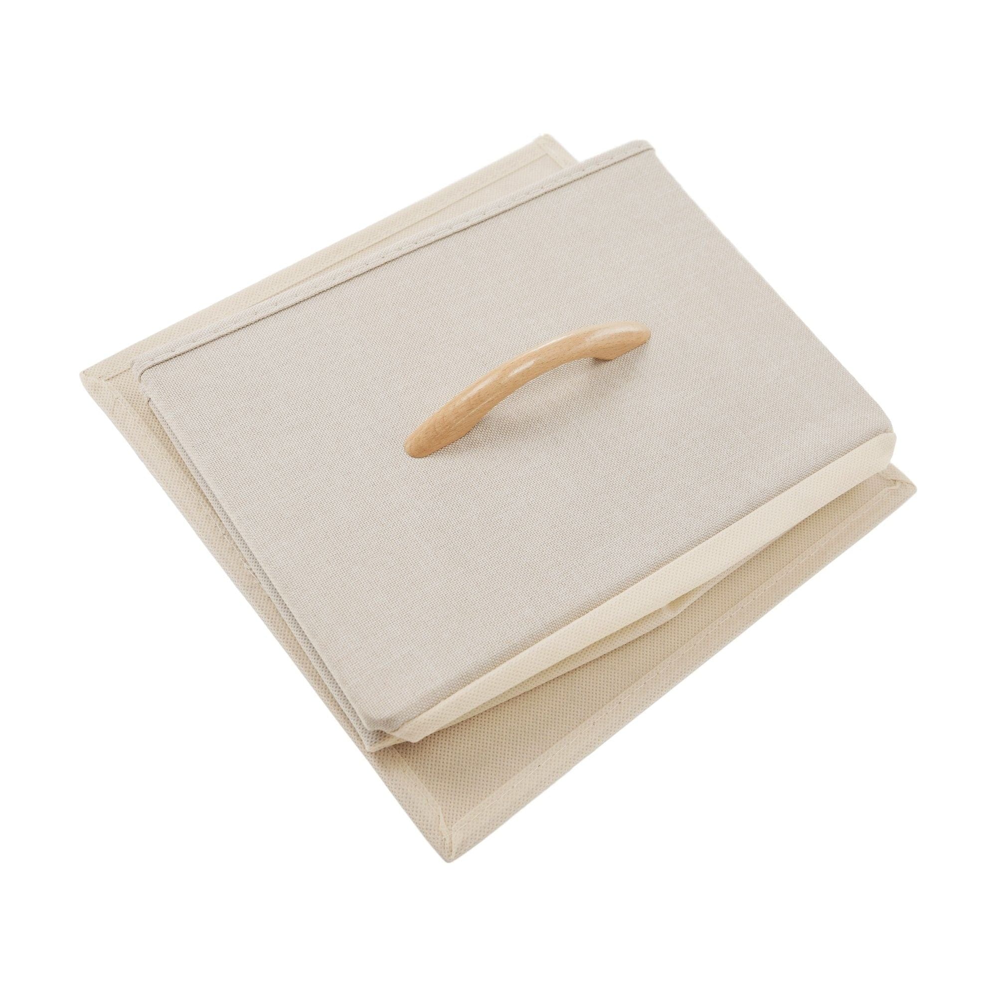 Comoda HAZEL TYP 1, bej/maro, MDF/metal/lemn/material textil, 31x29x99 cm