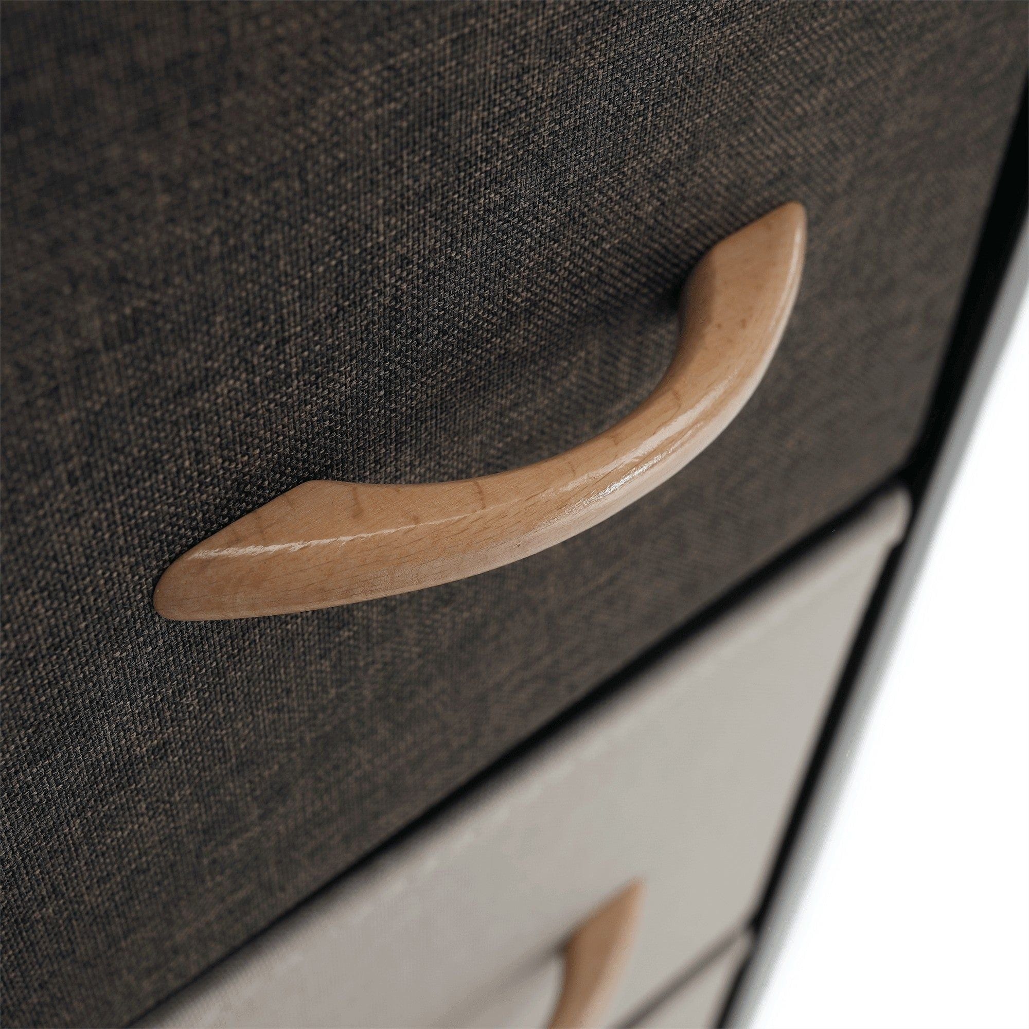 Comoda HAZEL TYP 1, bej/maro, MDF/metal/lemn/material textil, 31x29x99 cm