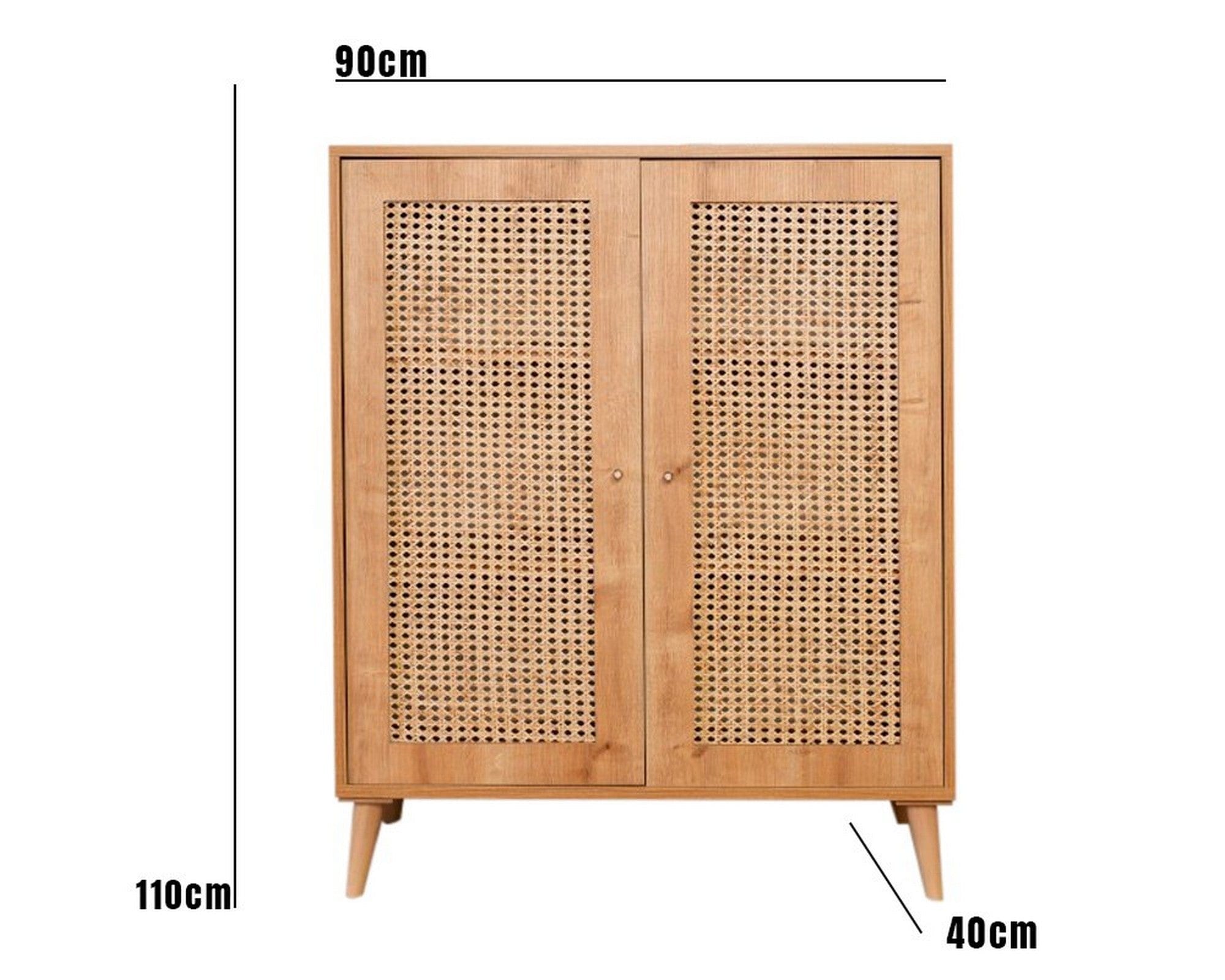 Comoda HAZERAN, stejar, lemn de pin, 90x40x110 cm