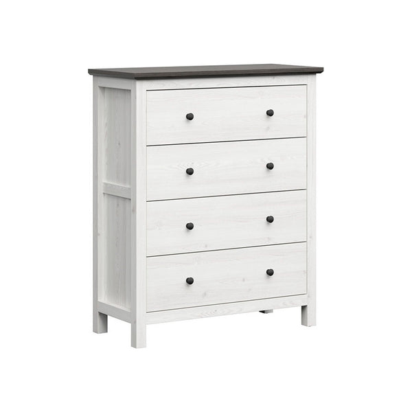 Comoda HESEN, alb/pin larico, PAL, 101x44x120 cm