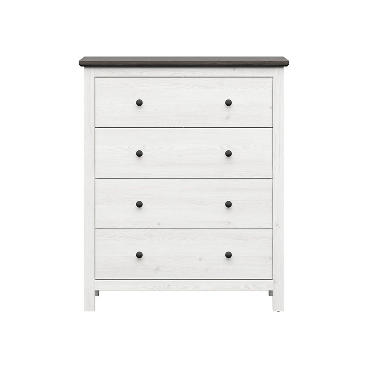 Comoda HESEN, alb/pin larico, PAL, 101x44x120 cm