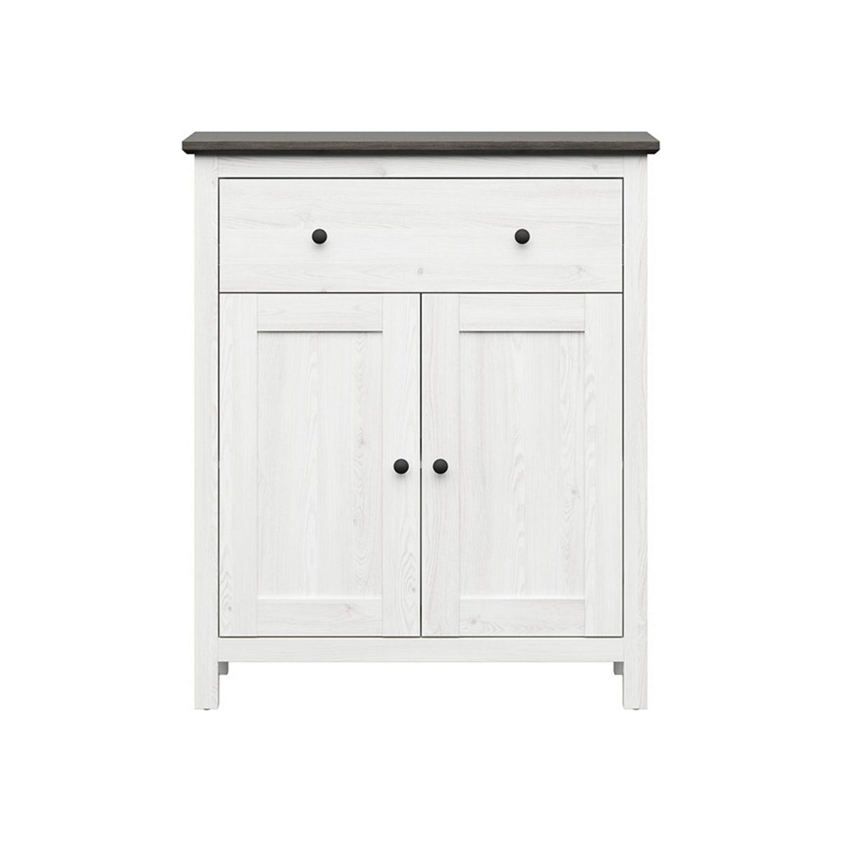 Comoda HESEN, alb /pin larico, PAL, 101x44x121 cm