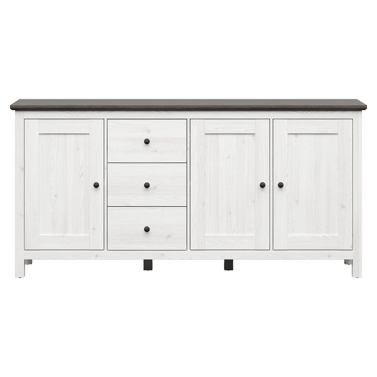 Comoda HESEN, alb/pin larico, PAL, 199x44x96 cm