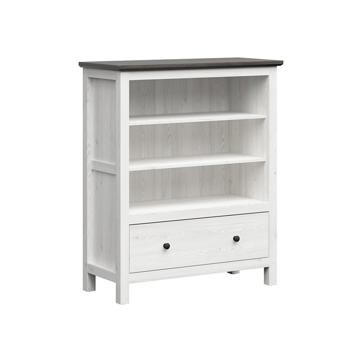 Comoda HESEN, alb/pin larico, PAL melaminat, 101x44x121 cm