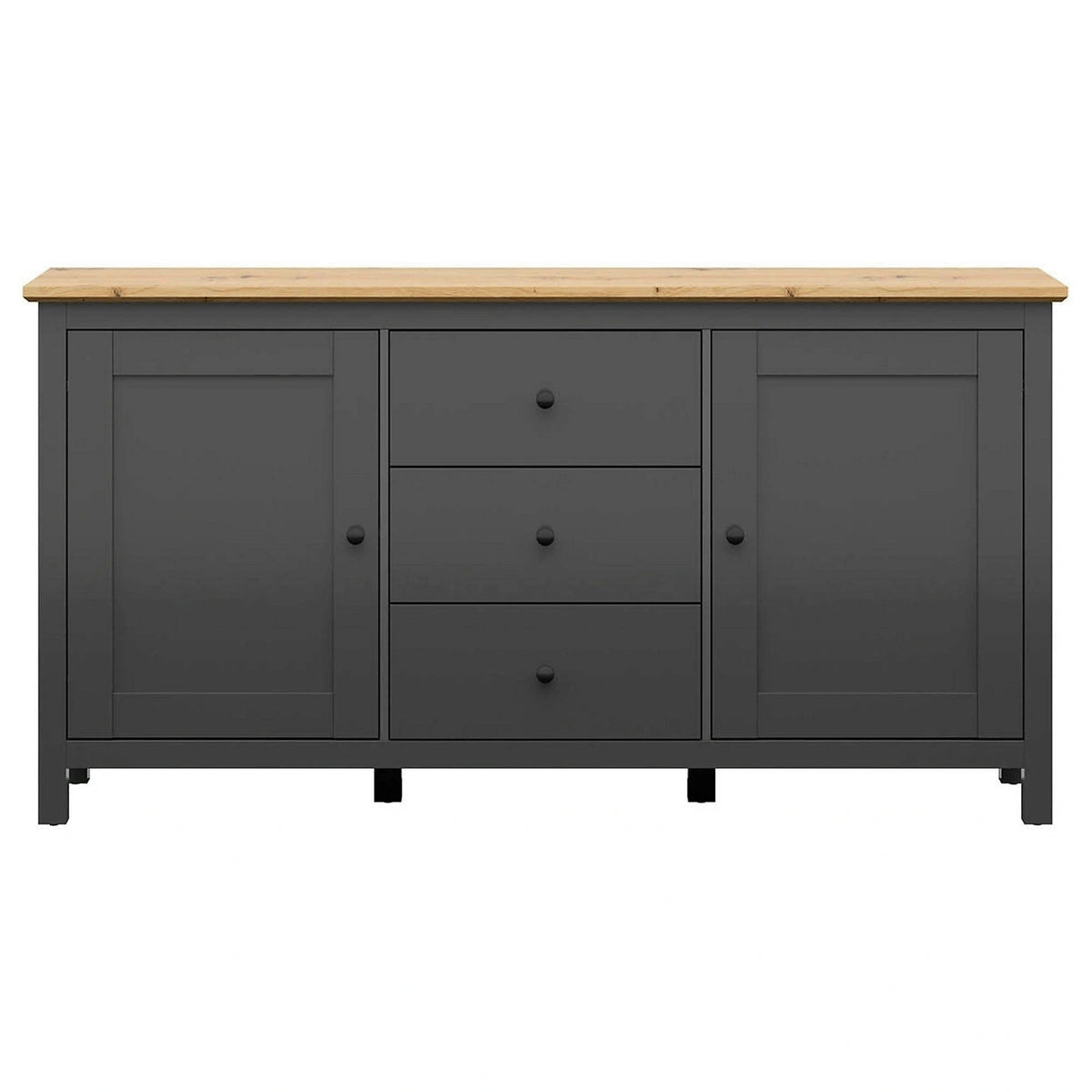 Comoda HESEN, gri grafit/stejar artisan, PAL, 186x44x96 cm