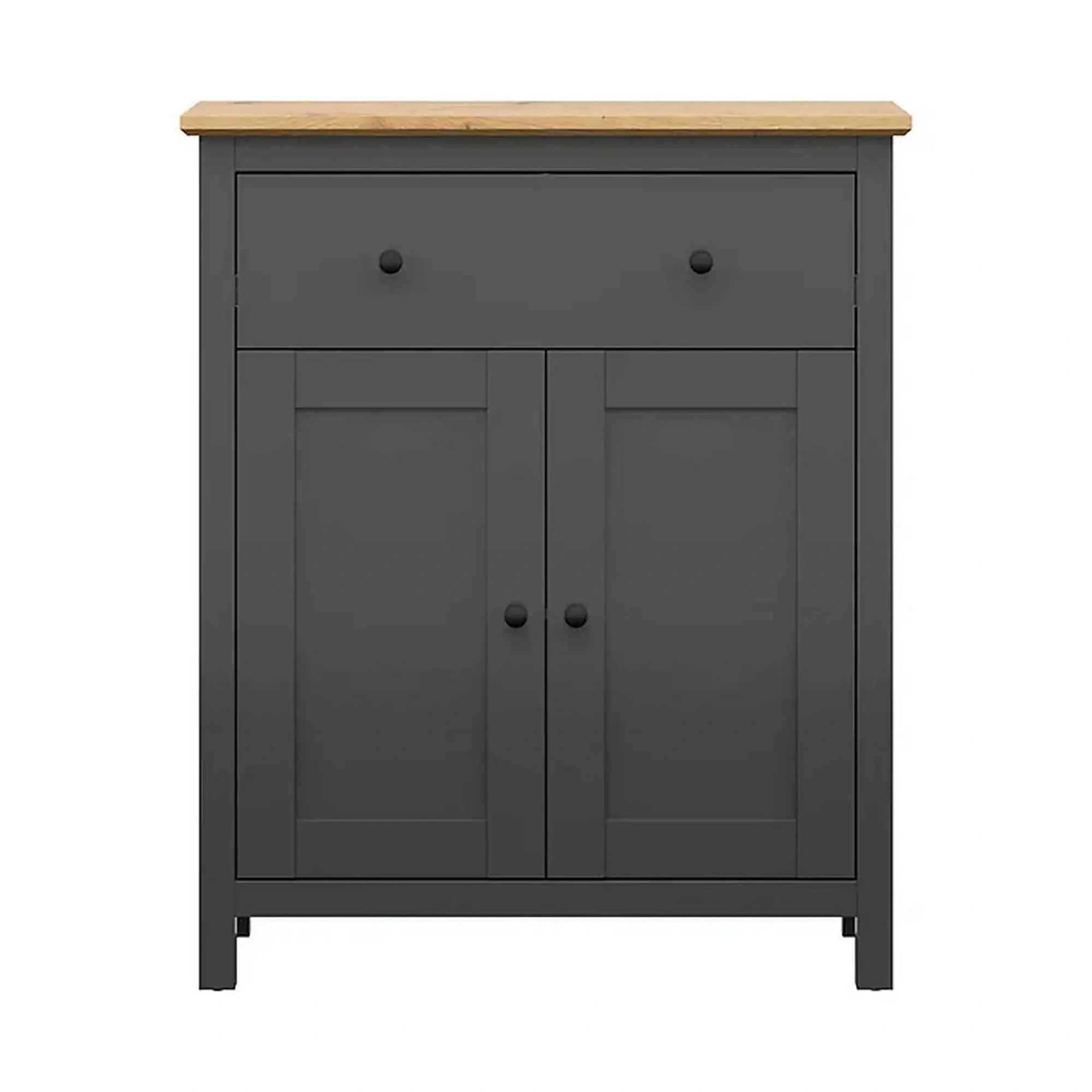 Comoda HESEN, gri grafit/stejar artisan, PAL melaminat, 101x44x121 cm